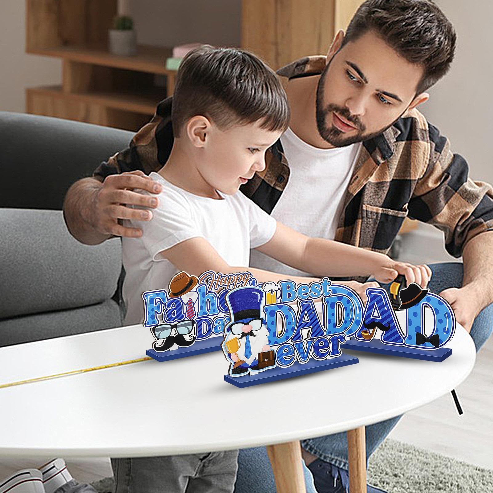 Amazon.co.jp: 父の日 テーブルデコレーション - 3枚セット 木製