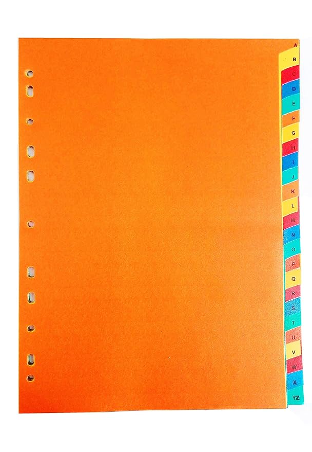 KESETKO Plastic File Separators, A4 Page Dividers, (A to Z 25 Sheet