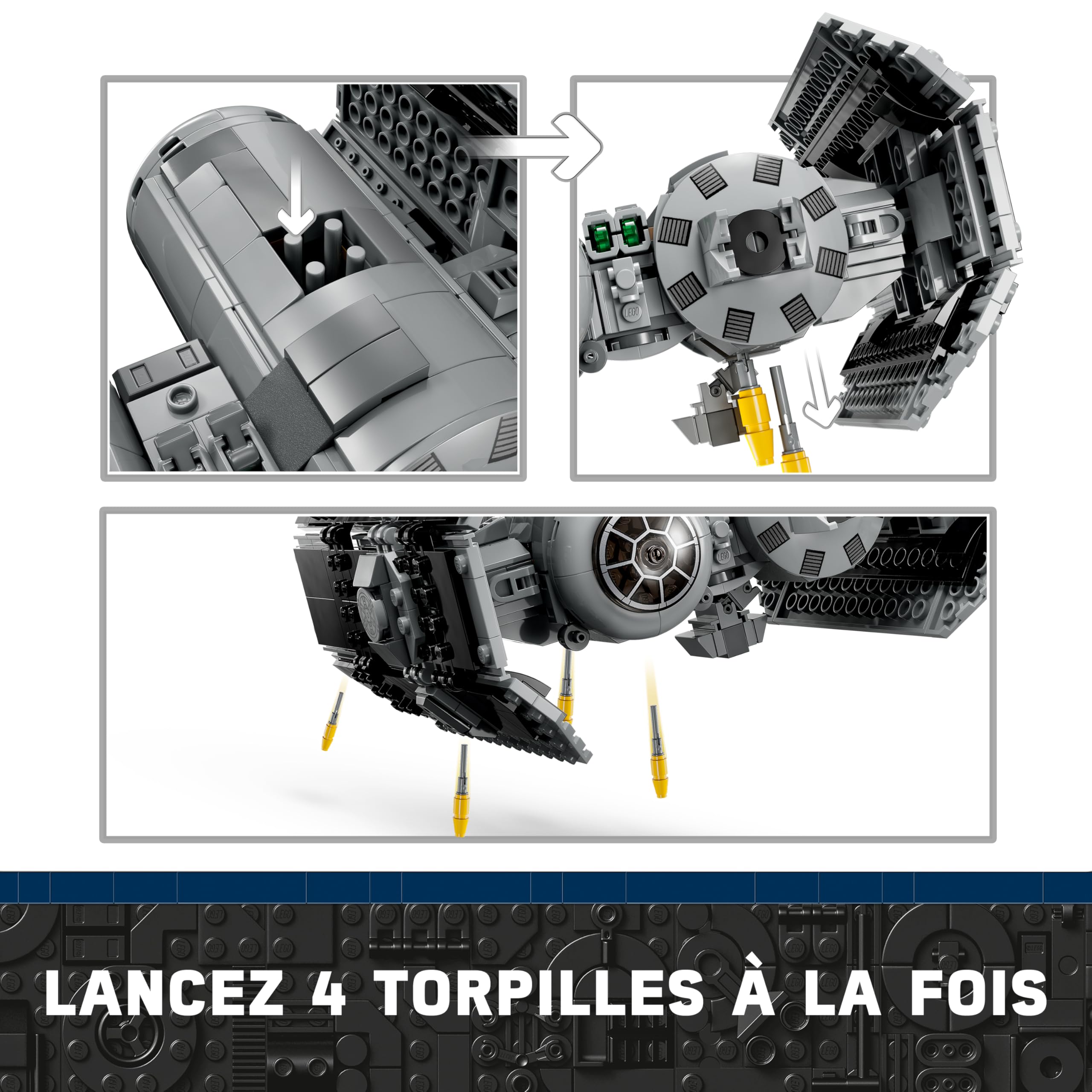 LEGO Star Wars 75347 Le Bombardier TIE - Jeu de Construction - Maquette de Vaisseau Spatial - Figurine & Minifigurine Dark Vador avec Sabre Laser - Cadeau Garçon 9 Ans