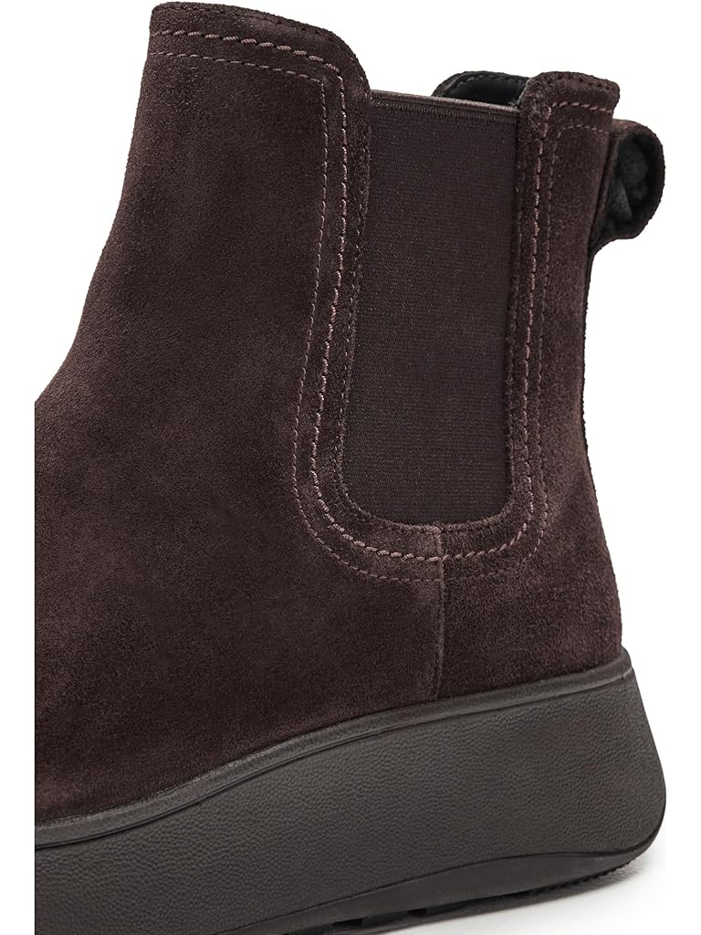 Brown FitFlop F-Mode Stitch Warm Suede Chelsea Boots