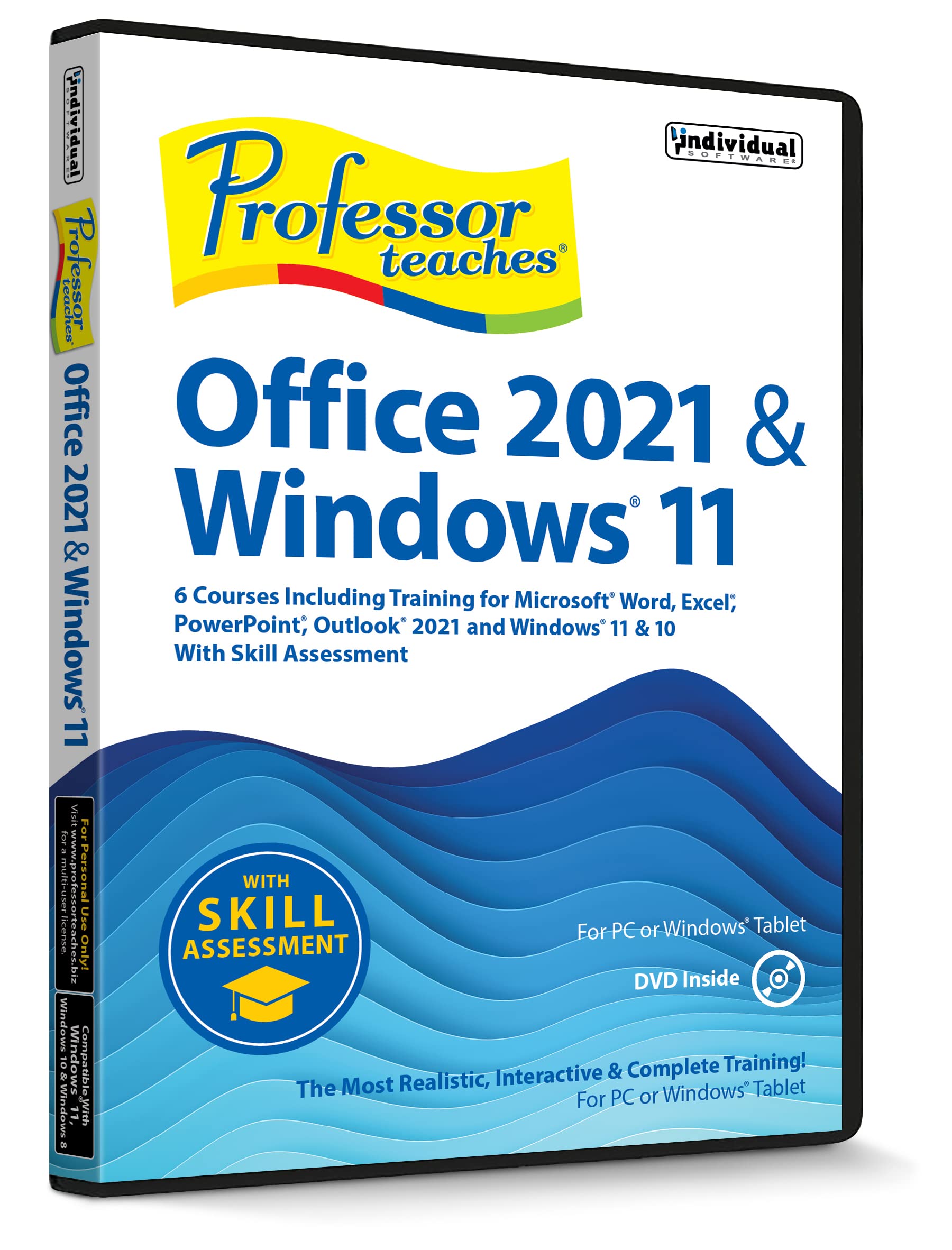 Professor Teaches Office 2021/365 & Windows 11 with Skill Assessment & 6 Courses - Interactive Training for Word, Excel, PowerPoint, Outlook, Access, Publisher & More! - CD/DVD