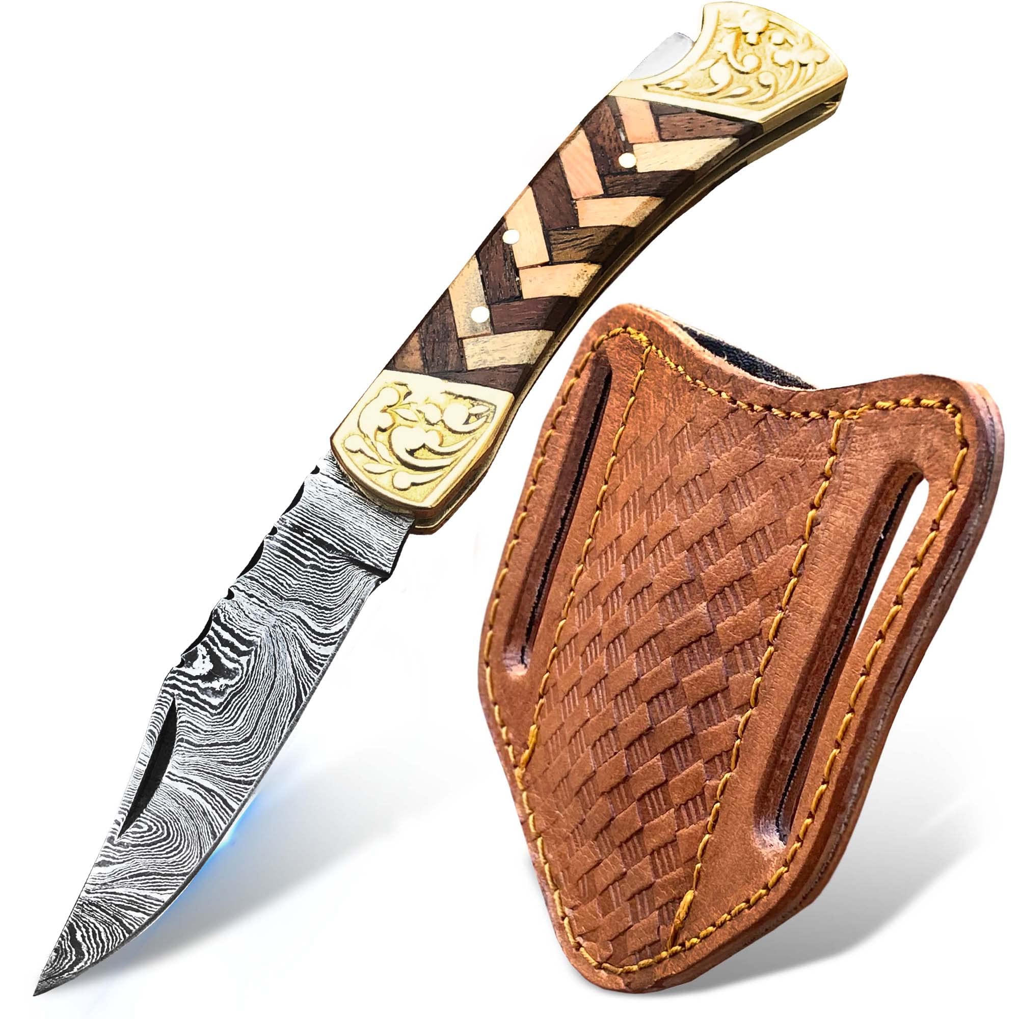 Amazon.com: WARLOCKS CLUB Handmade Damascus Pocket Knife with
