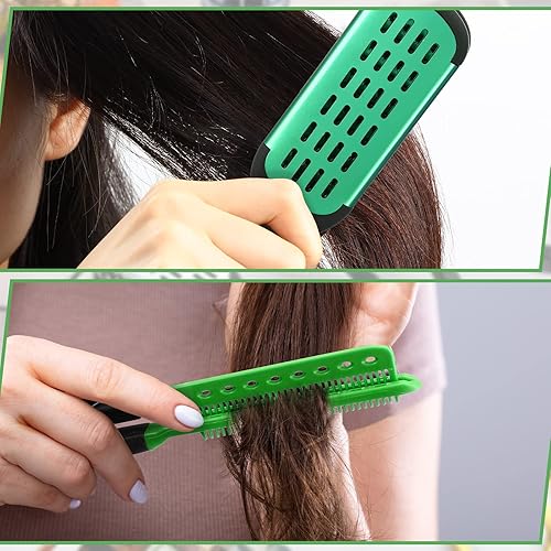 Miniatura 7 de 2 peines alisadores para el cabello, pinza de cerdas de jabalí, cepillo de doble cara, cepillo alisador de pelo, peine de plancha plana, peinado