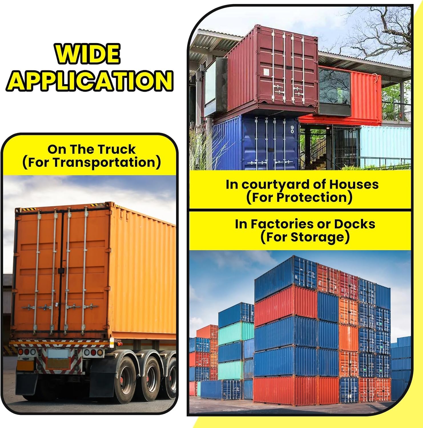 Container Schloss mit Halterung | Stahl Türschloss für LKW & Anhänger | Diebstahlsicherung | robustes Sicherheitsschloss mit Schlüssel | 100% wetterfest & rostfrei