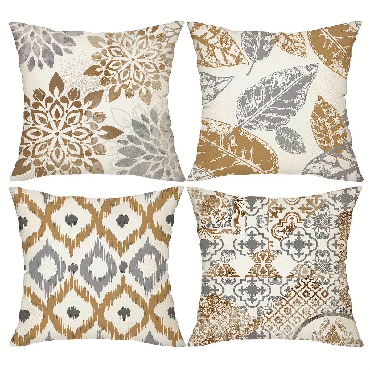 PVOODIRE Boho Decor Cushion Covers 45 x 45 Short Plush - 4 Pack Pillow Covers No Insert for Living Room Balcony Sage Green Home Accessories โ image 1