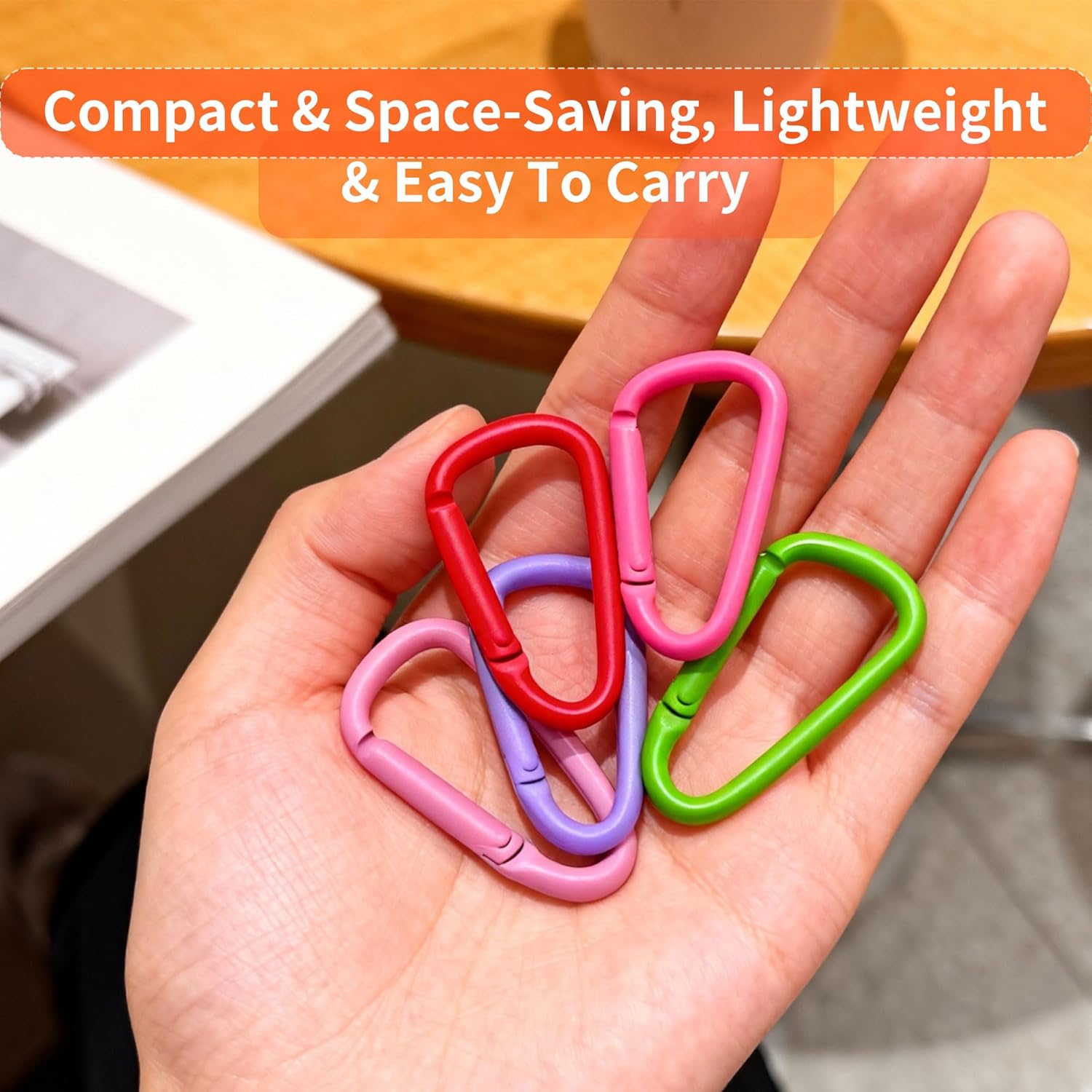 16 Pcs Aluminum Carabiner Keychain Clip Set – Colorful Oval D-Spring Hooks for Keys, Water Bottles, Backpacks, Dog Leashes & Outdoor Use - Image 5