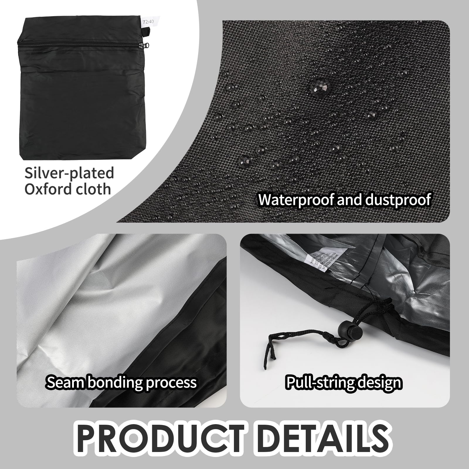 92X51cm 420D Cubierta Redonda para Brasero Impermeable, Funda Barbacoa Redonda, Cubierta para Fogatas Hoguera Brasero, Funda Protectora para Hoguera de Jardín BBQ Exterior, Tela Oxford (92X51cm)