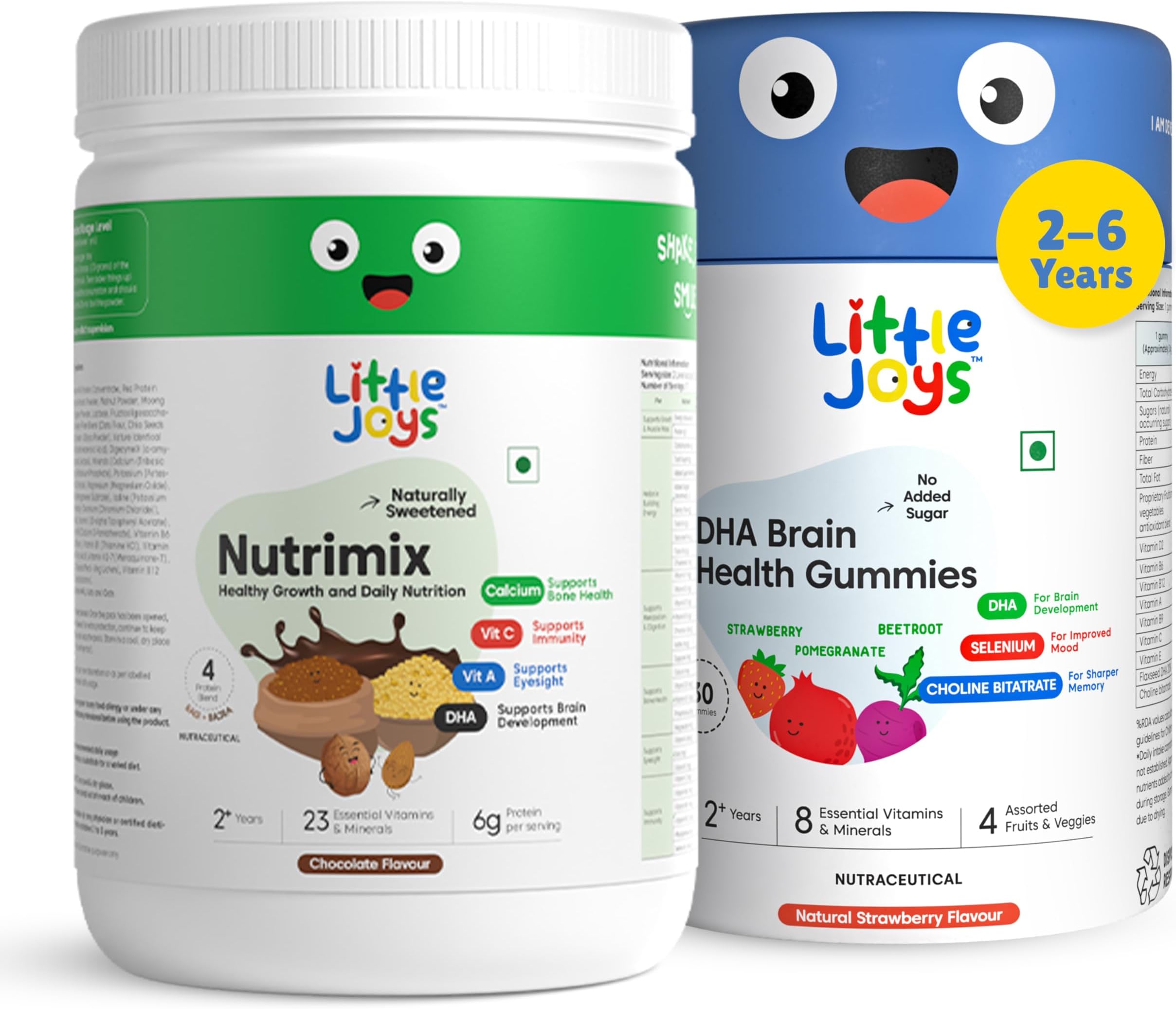 Brain Development Kit (2-6 Years) | With NutriMix (350g) & Brain Health Gummies (30 day pack) | DHA-Packed Kit for Better Focus & Memory