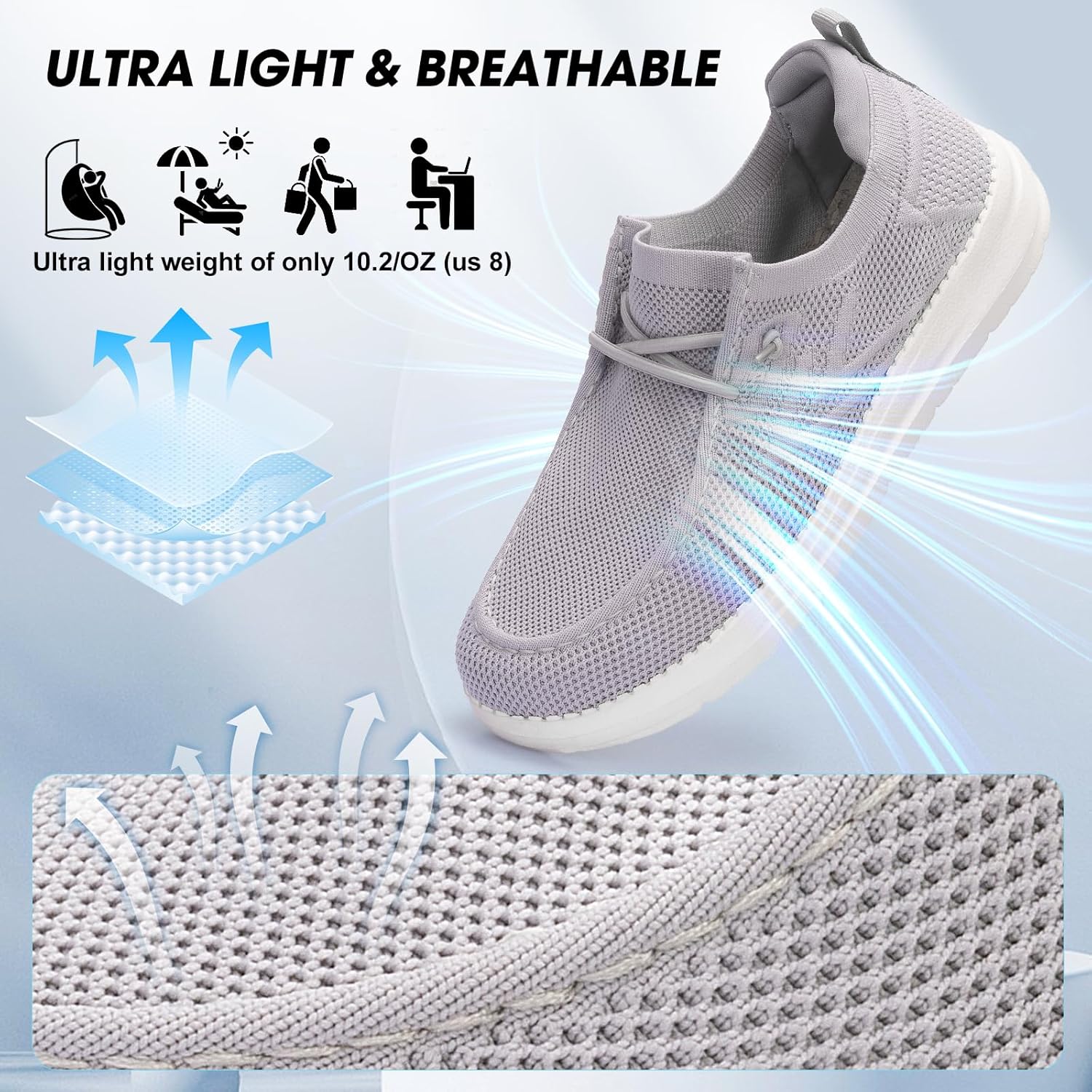 Wide Toe Box Shoes for Men Extra Wide Width Diabetic Shoes Men's Loafers & Slip-ons Arch Support Plantar Fasciitis Walking Loafers - Image 7