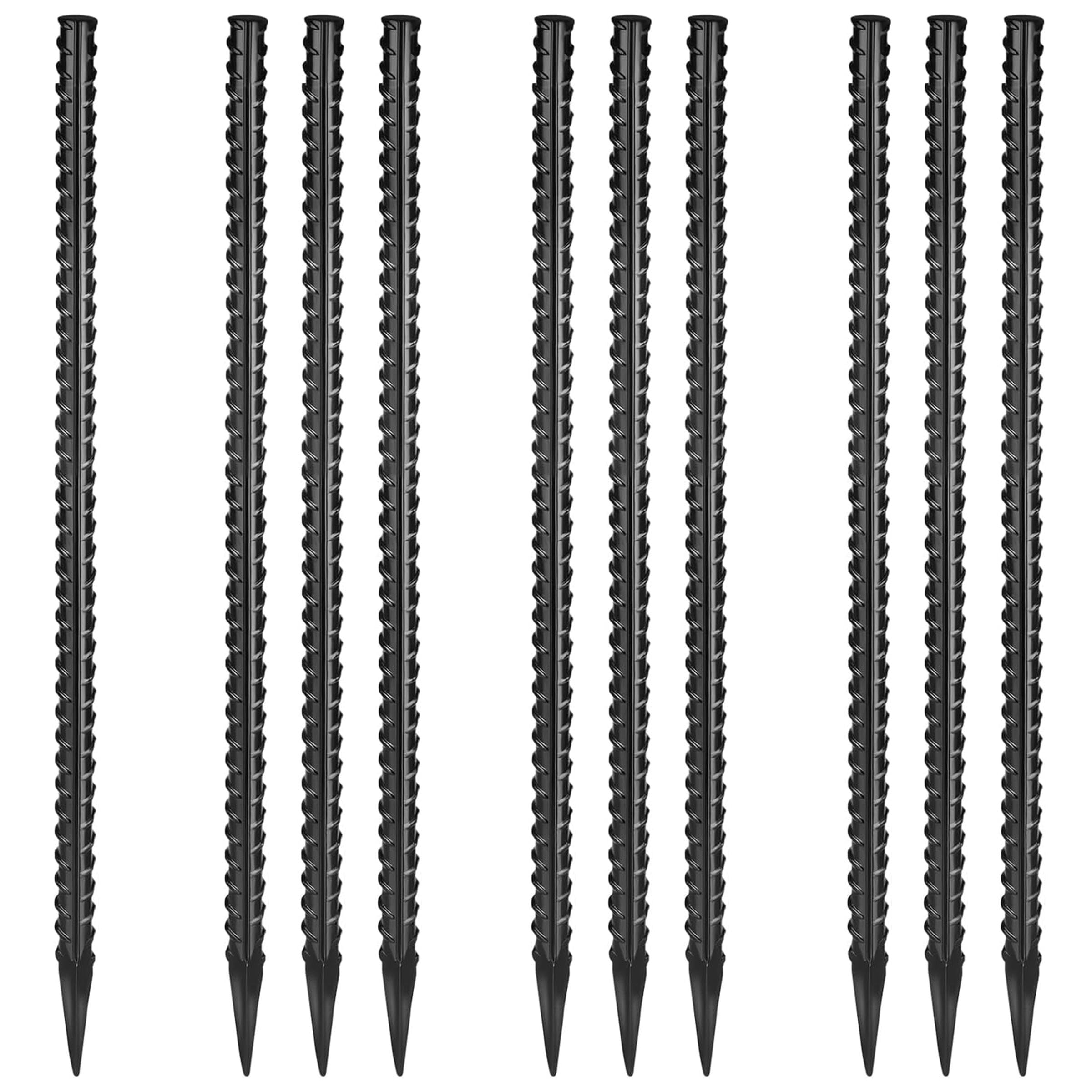 10Pcs Heavy-Duty Steel Piles, Metal Garden Anchor Upright Steel Bracket