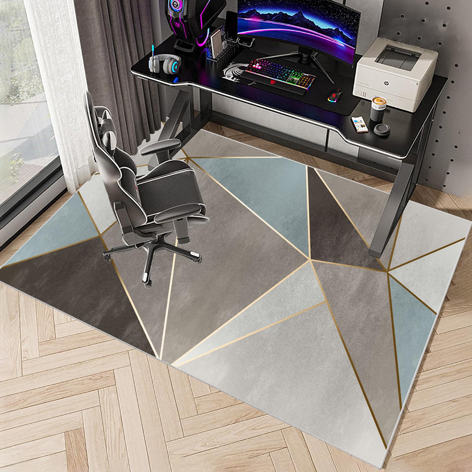 Tappetino Salvapavimento Antiscivolo, Tappeto per Sedia Ufficio per per Pavimenti in Legno Duro, Tappeto Gaming pavimento, Tappetini di Protezione per Pavimento per Parquet e Laminato 120 x 140 cm