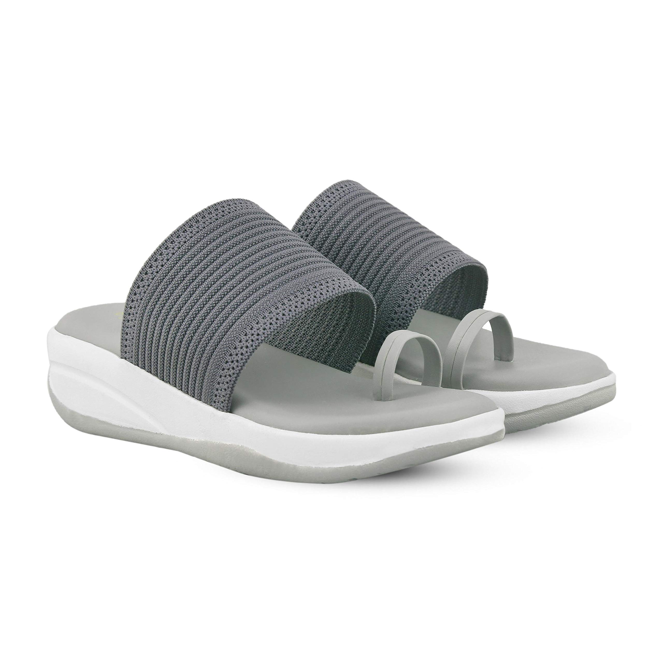 madam glorious Grey womens wedges toe ring slippers,Comfy casual wedges slippers (B08ZJVYXT3) Amazon Price History, Amazon Price Tracker