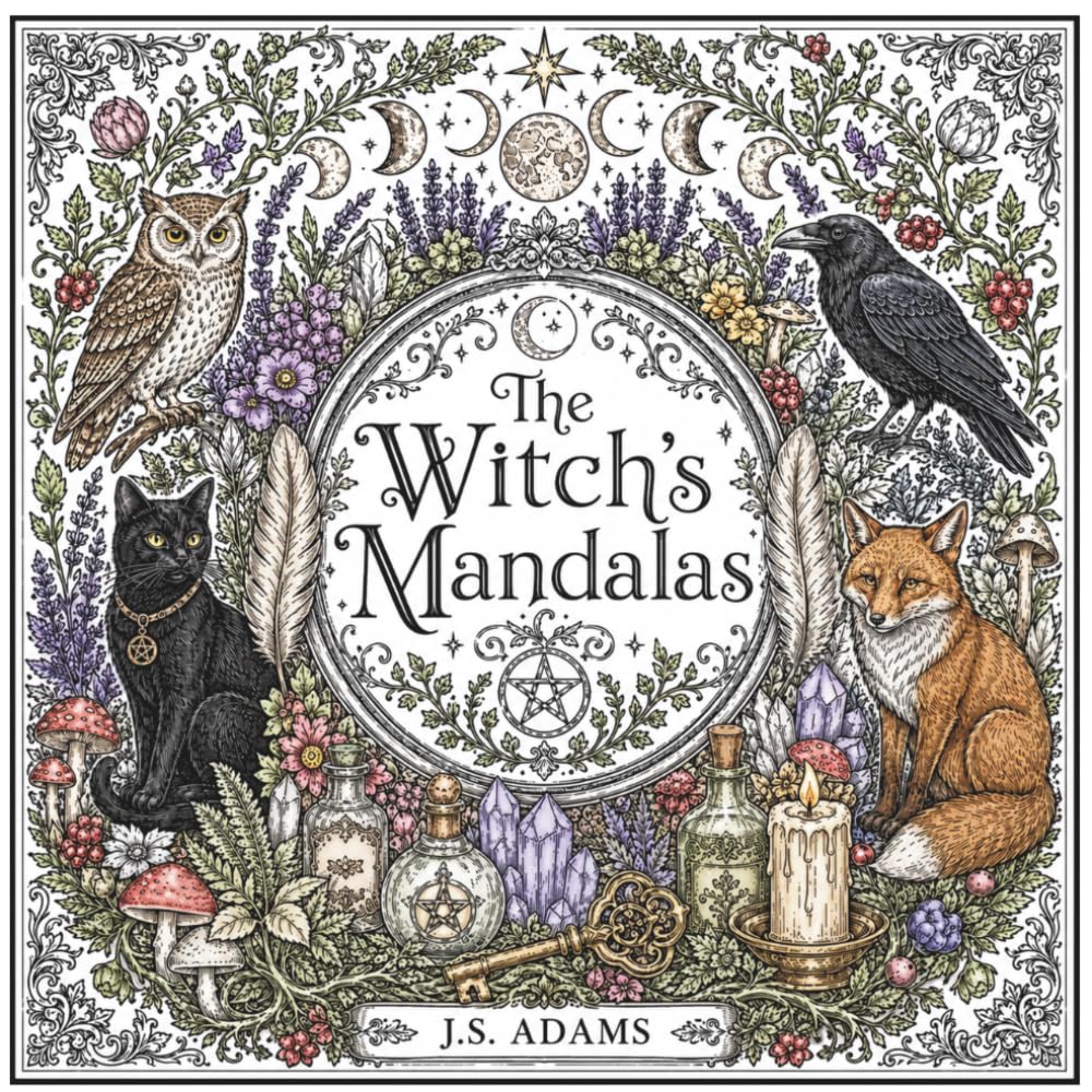 The Witch's Mandalas: 50 Intricate Witchy Mandalas Inspired by Vintage Botanical Illustrations