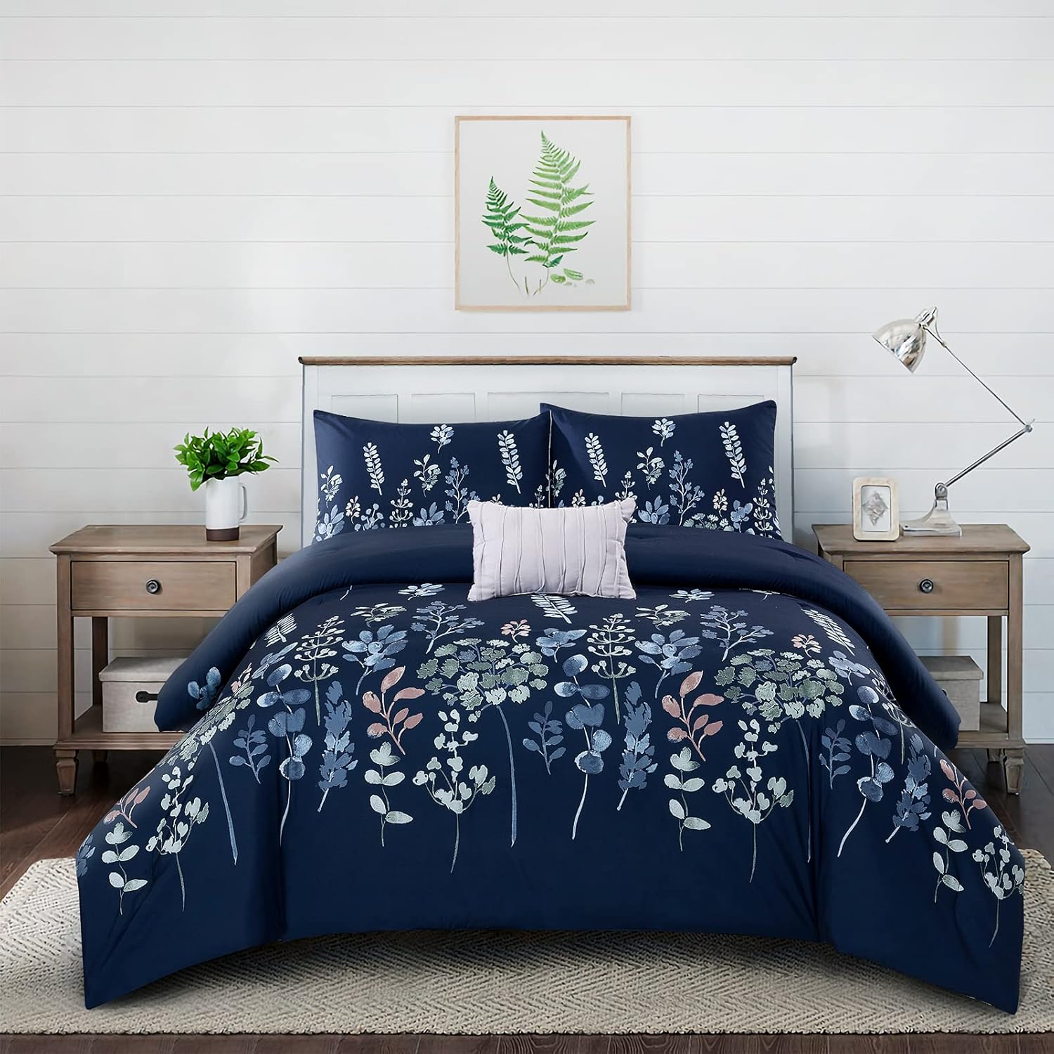 Style Quarters Queen Comforter Set - 4 Pieces Floral Boho Bedding Sets Queen Size Comforter Sets Soft Comfort Bed Sets for All Season 90x90" Flower Comforter, Shams, Decor Pillow Moonlight Walk Moonlight Walk Queen