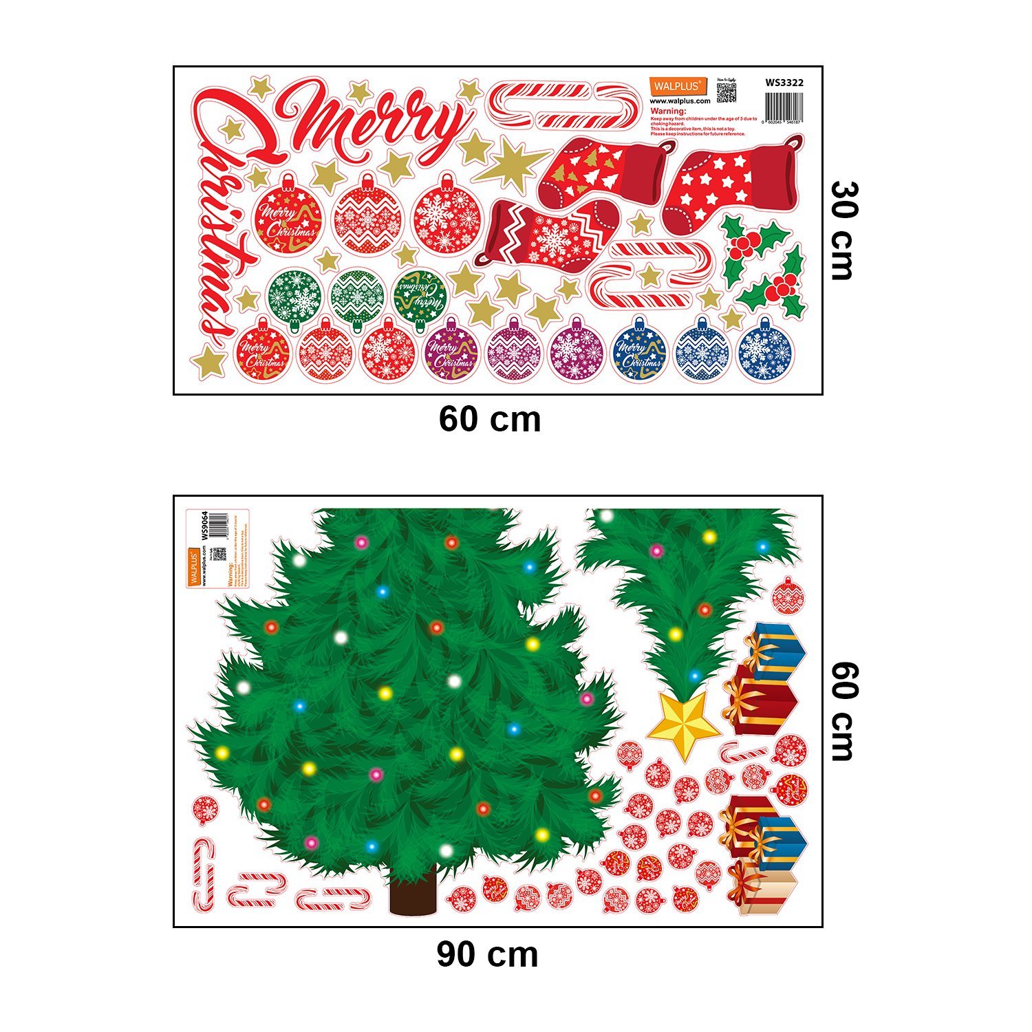 Christmas Decorations Wall Stickers "Merry Christmas with Christmas Tree " Wall Murals Decals Living Room Children Nursery School Restaurant Cafe Hotel Home Décor - Image 2
