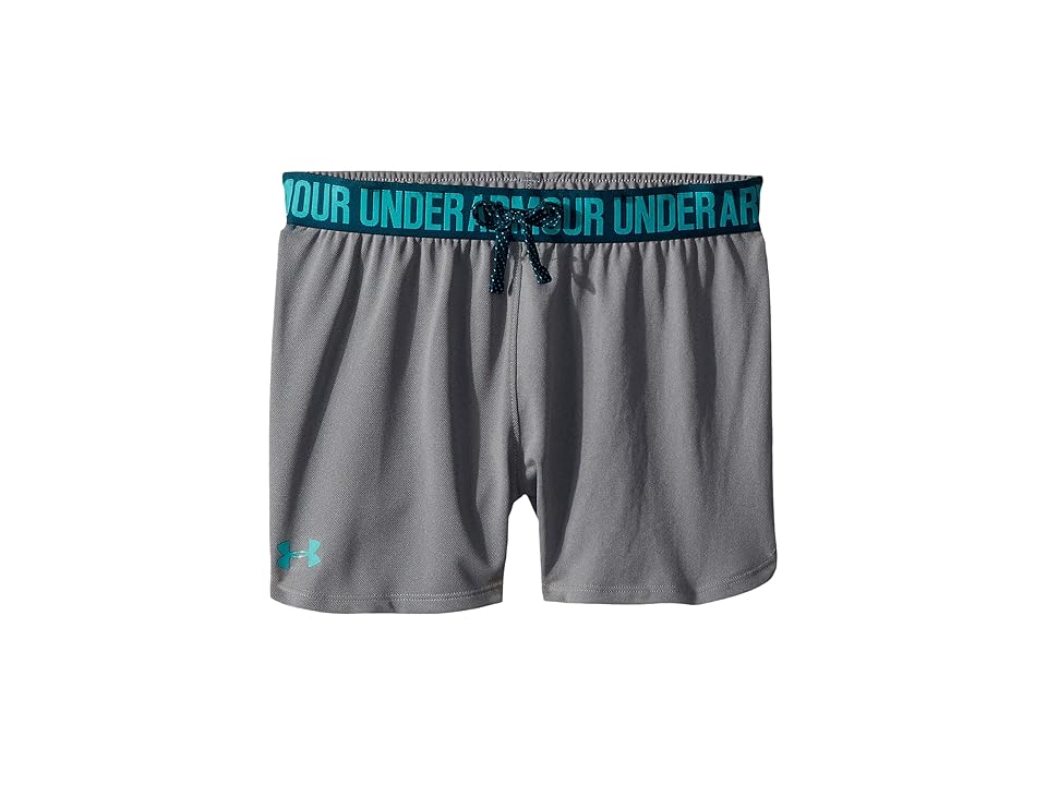 

Under Armour Kids Play Up Shorts (Big Kids) (Steel Light Heather/Tourmaline Teal) Girl's Shorts