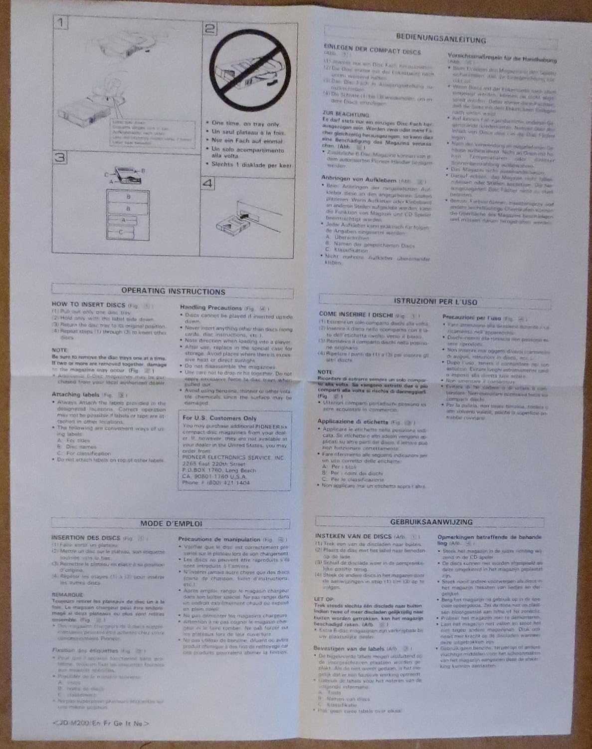 Pioneer JDM300 6 Disc Magazine for PDM427