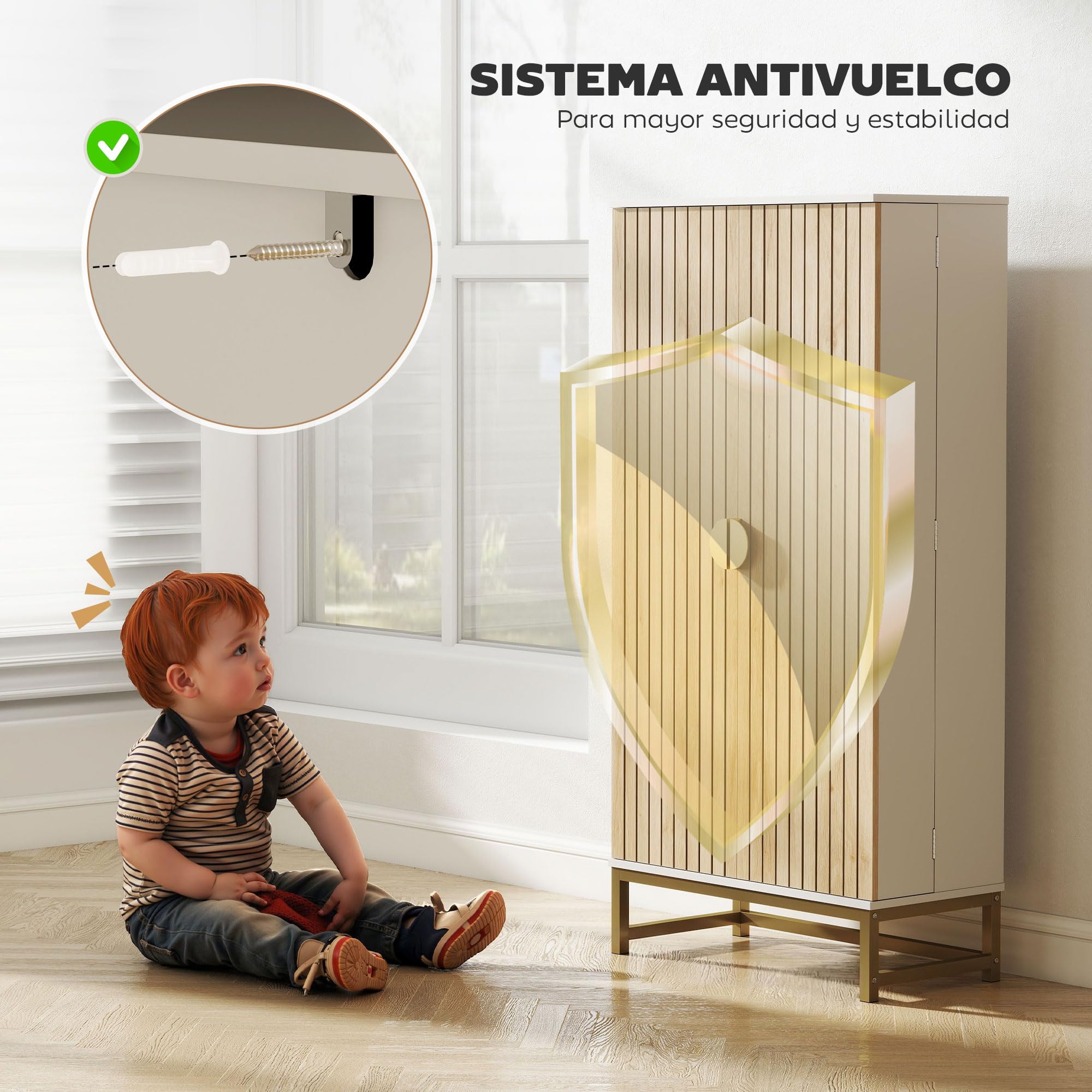 HOMCOM Armario de Cocina, Armario Despensa Cocina, con 2 Puertas con 12 Estantes, Alacena Moderna, con 5 Estantes Ajustables, Base de Acero, para Comedor, Salón, 58x29x119,5 cm, Blanco