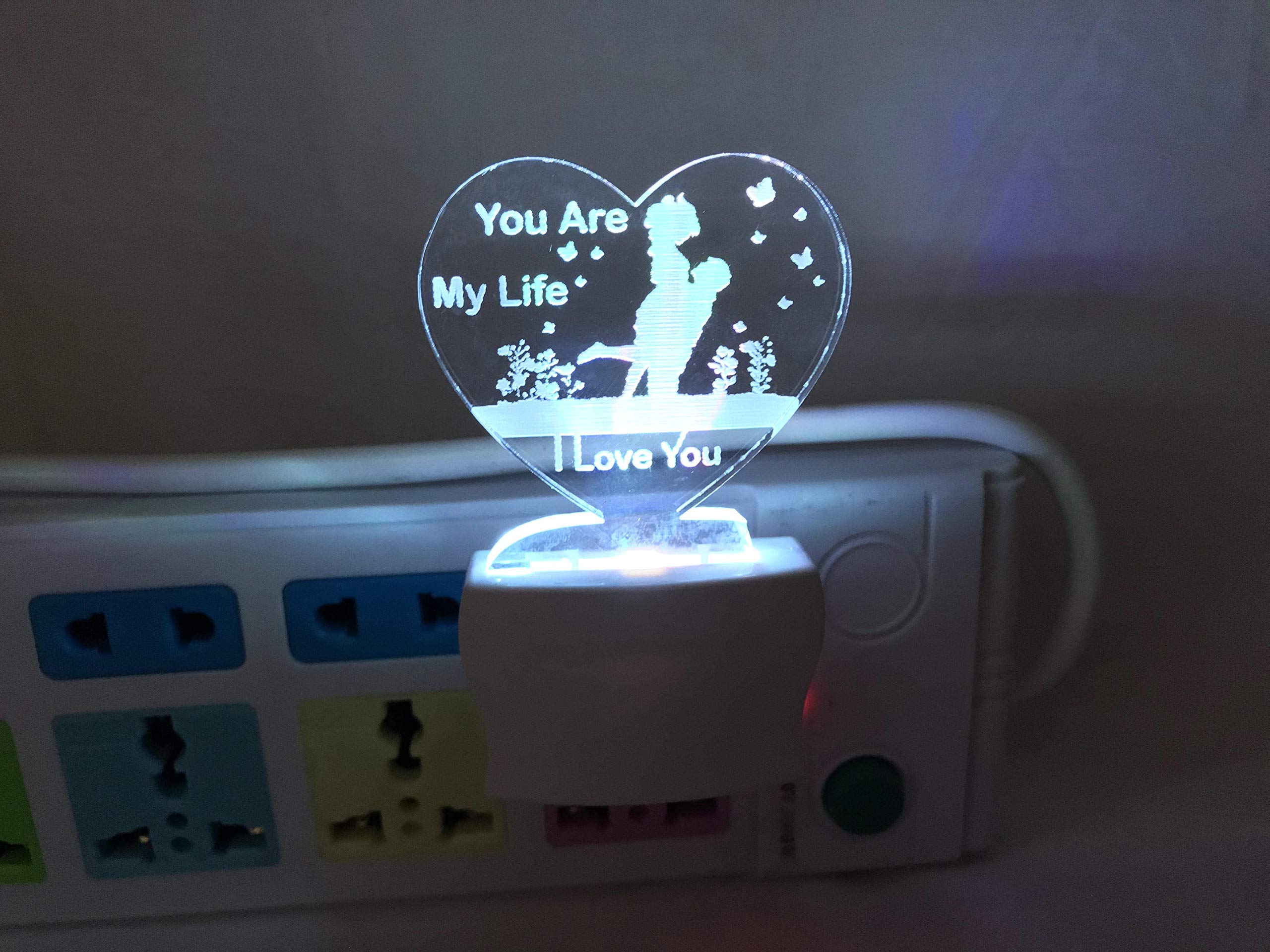 UKANI Night Lamp With LED 7 Colour Changing Light, Cyan, Blue, Green, Red, White, Yellow And Purple, Pack Of 1