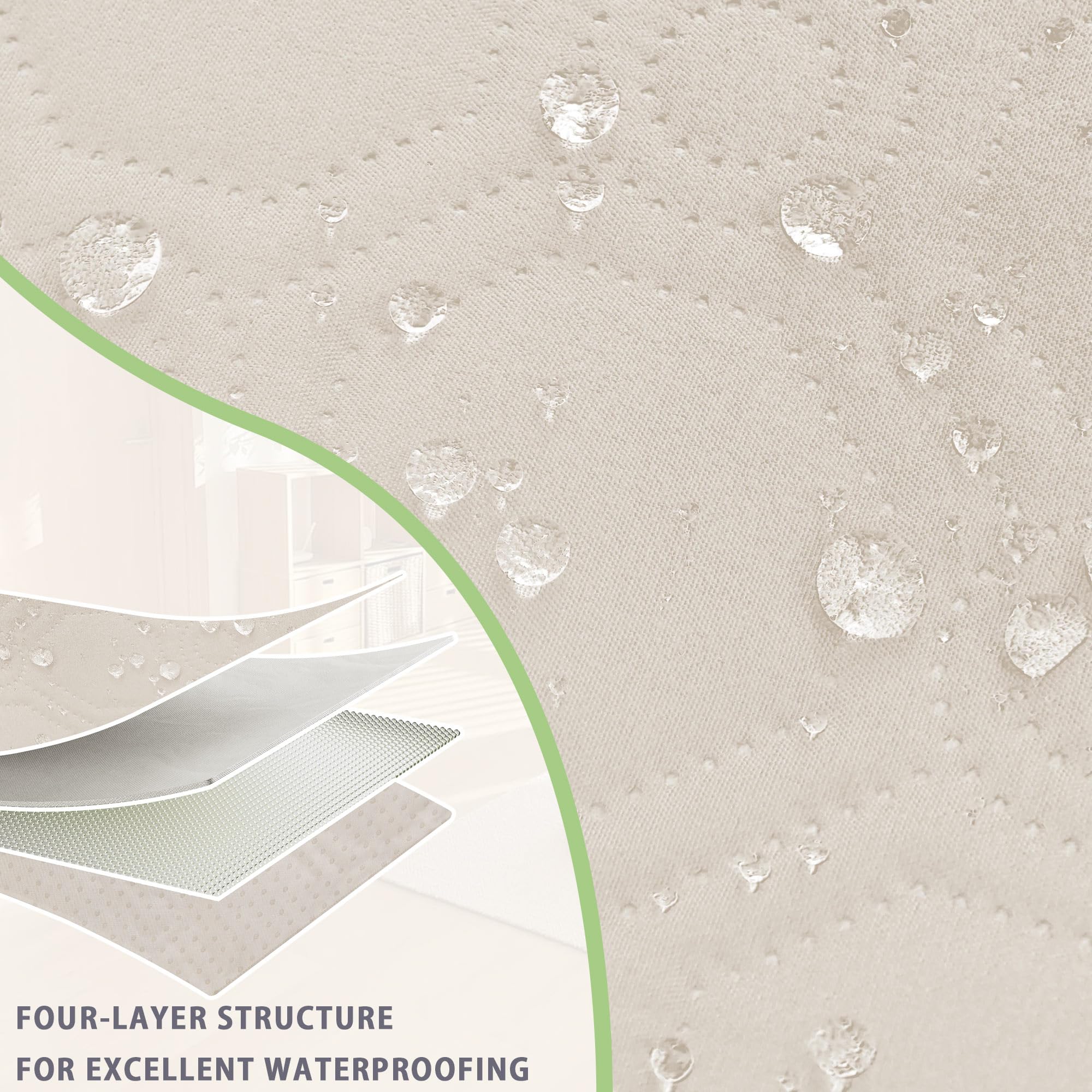 TIANSHU Protège Matelas Imperméable, Housse de Lit Antidérapante et Anti-Taches, Couverture Imperméable Polyvalente pour Lit, Canapé et Animaux Housse de Matelas Imperméable (137x208cm, Beige)