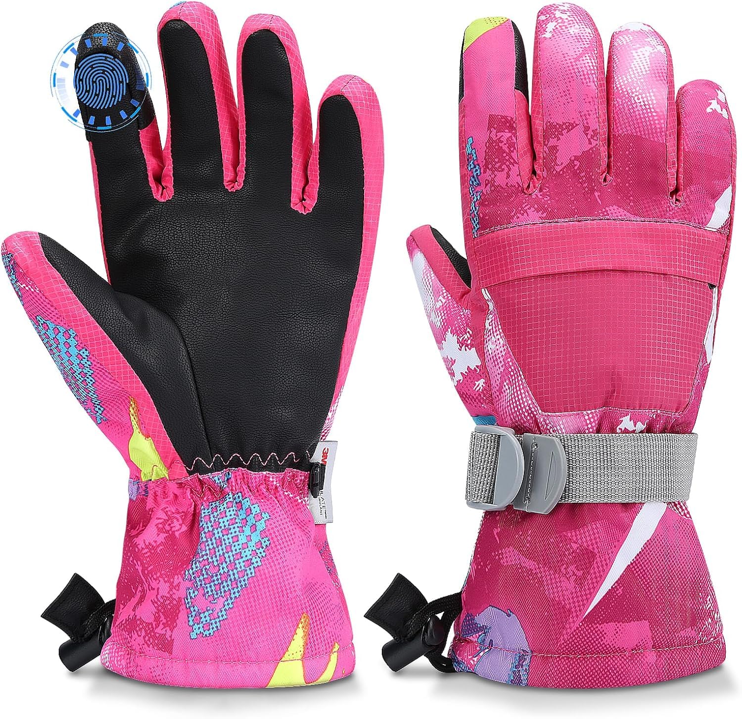 Ski Gloves, Warmest Waterproof and Breathable Snow Gloves for Cold Weather, Fits Both Men & Women,for Parent Child Outdoor