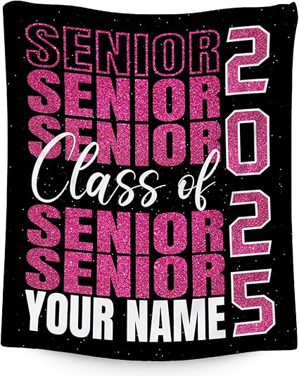 Personalized Graduation Blanket - Custom Class of 2025 Graduation Gifts for Her or Him - 40"x50" Flannel Warm Throw Decorations - Senior 2025 Red Blankets for College, High School