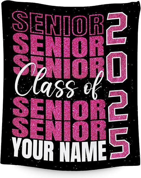 Personalized Graduation Blanket - Custom Class of 2025 Graduation Gifts for Her or Him - 40"x50" Flannel Warm Throw Decorations - Senior 2025 Red Blankets for College, High School