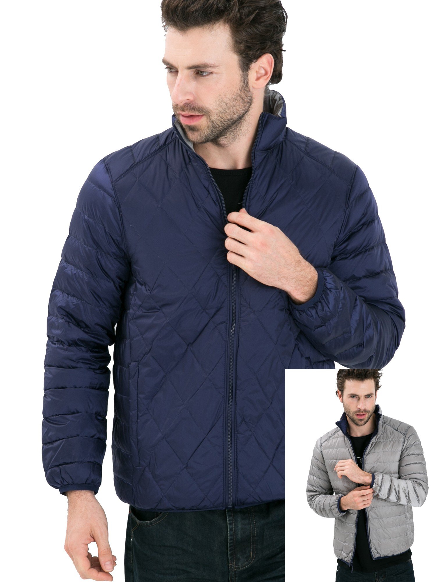 Reversible Men's Light Weight Puffer Down Jacket