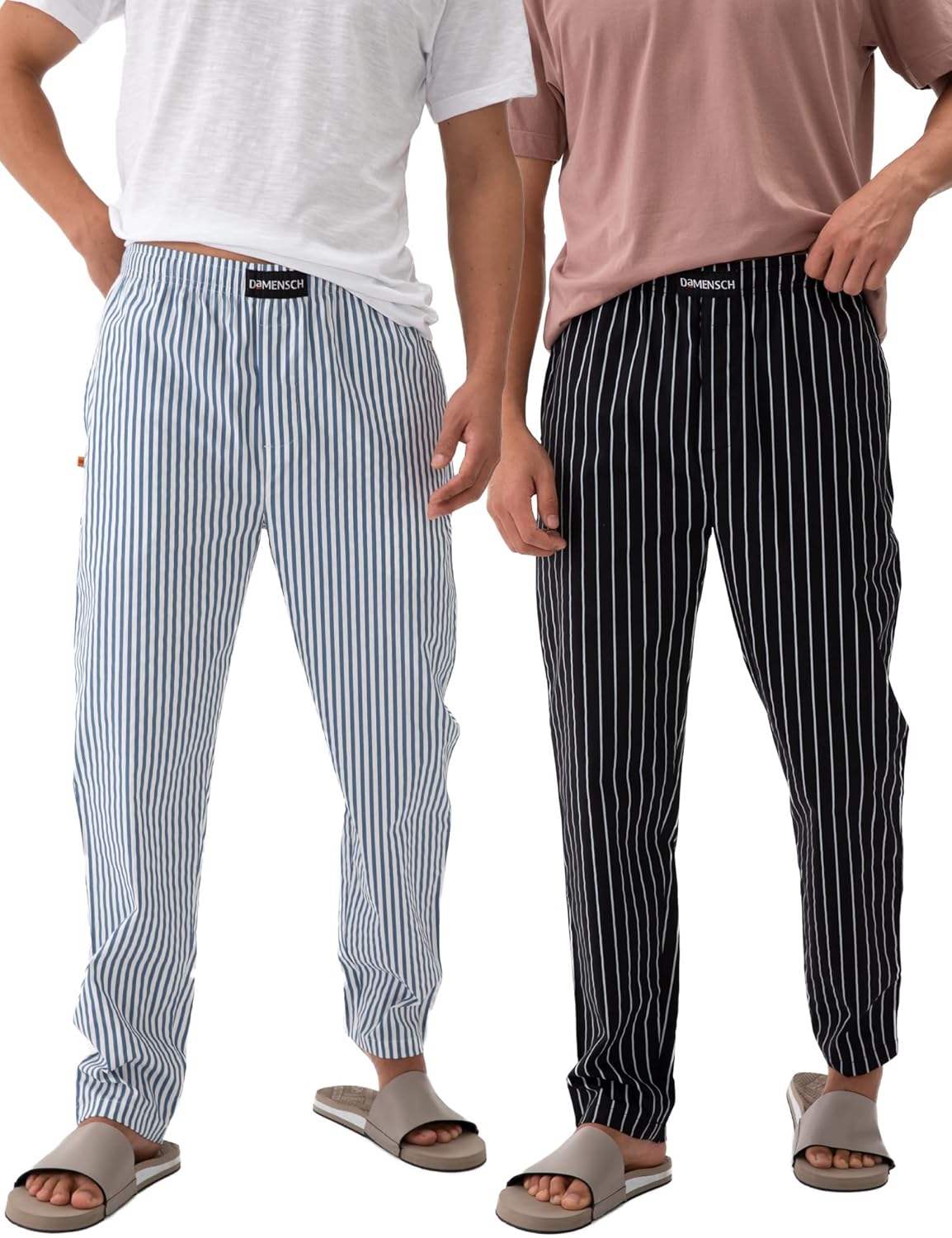 DAMENSCH Men’s Woven Cotton Tapered Fit Pyjama Pants – Stretch Fabric for Ultimate Comfort