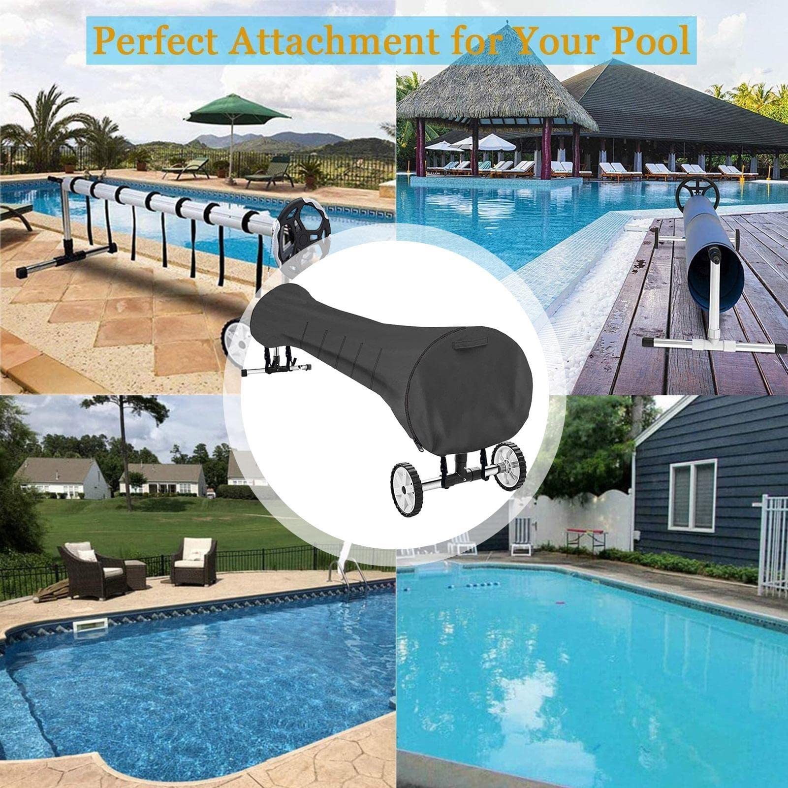 Fly Protezione avvolgitore per Telo Piscina - Protettore avvolgitore Solare Resistente all'Acqua,Strumenti Pieghevoli per la Protezione della Piscina per la Protezione Solare in Estate