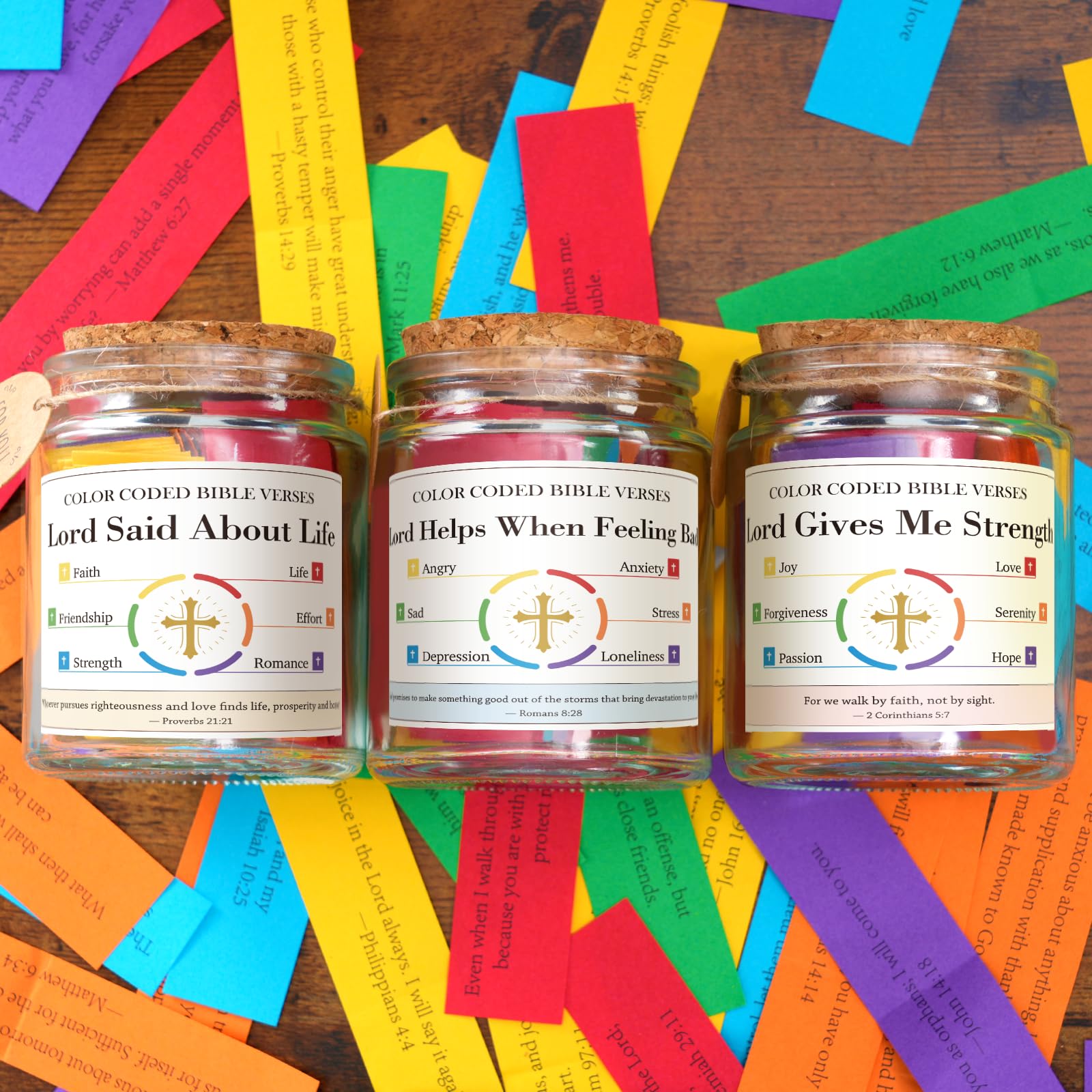 XKDOUS Bible Verses Jar Kit, 270 Carefully Selected Bible Verses for Daily Encouragement, Christian Religious Graduation Gifts for Women Men, Catholic Mothers Day Gifts