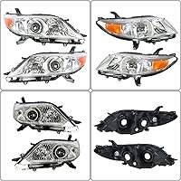Vista 6 de Paquete de 2 faros delanteros de repuesto para Sienna 2011-2013 con lente transparente halógena para el lado del pasajero y del conductor