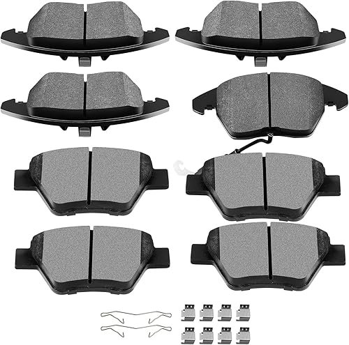 SCITOO D1319 D1456 Semi Metallic Brake Pads Kits Front & Rear Fit For Audi 2010-2012,For Volkswagen 2009-2018