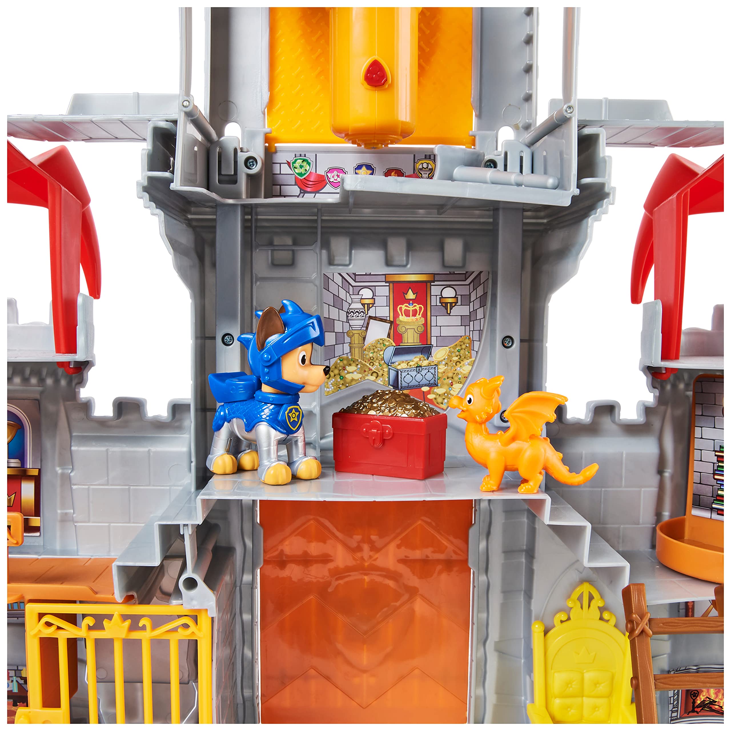 Paw Patrol, Castello Quartier Generale Rescue Knights, Set di gioco personaggio di Chase e accessori inclusi, Giochi bambini dai 3 anni in su