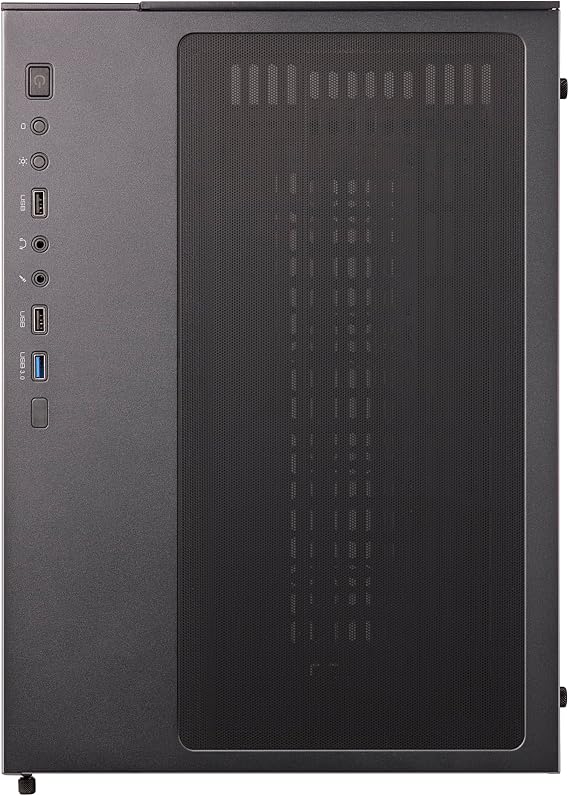 IONZ KZ-ZE/B PC Gaming Case, ATX Mid Tower, Dual Chamber Dynamic Extended Series,Tempered Glass, 4 x ARGB PWM Fans Included - Black