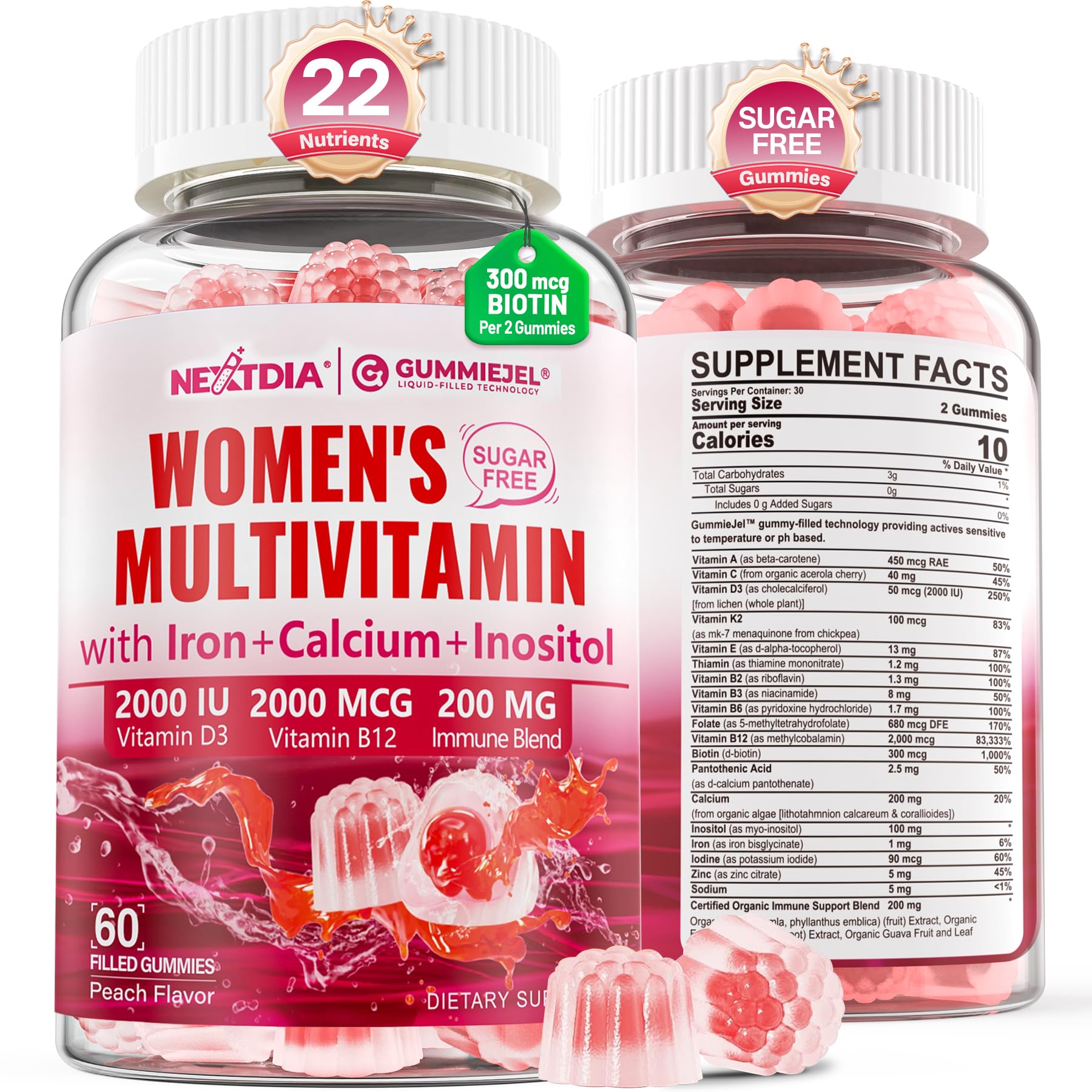 GUMMIEJEL Methylated Multivitamin for Women Gummies