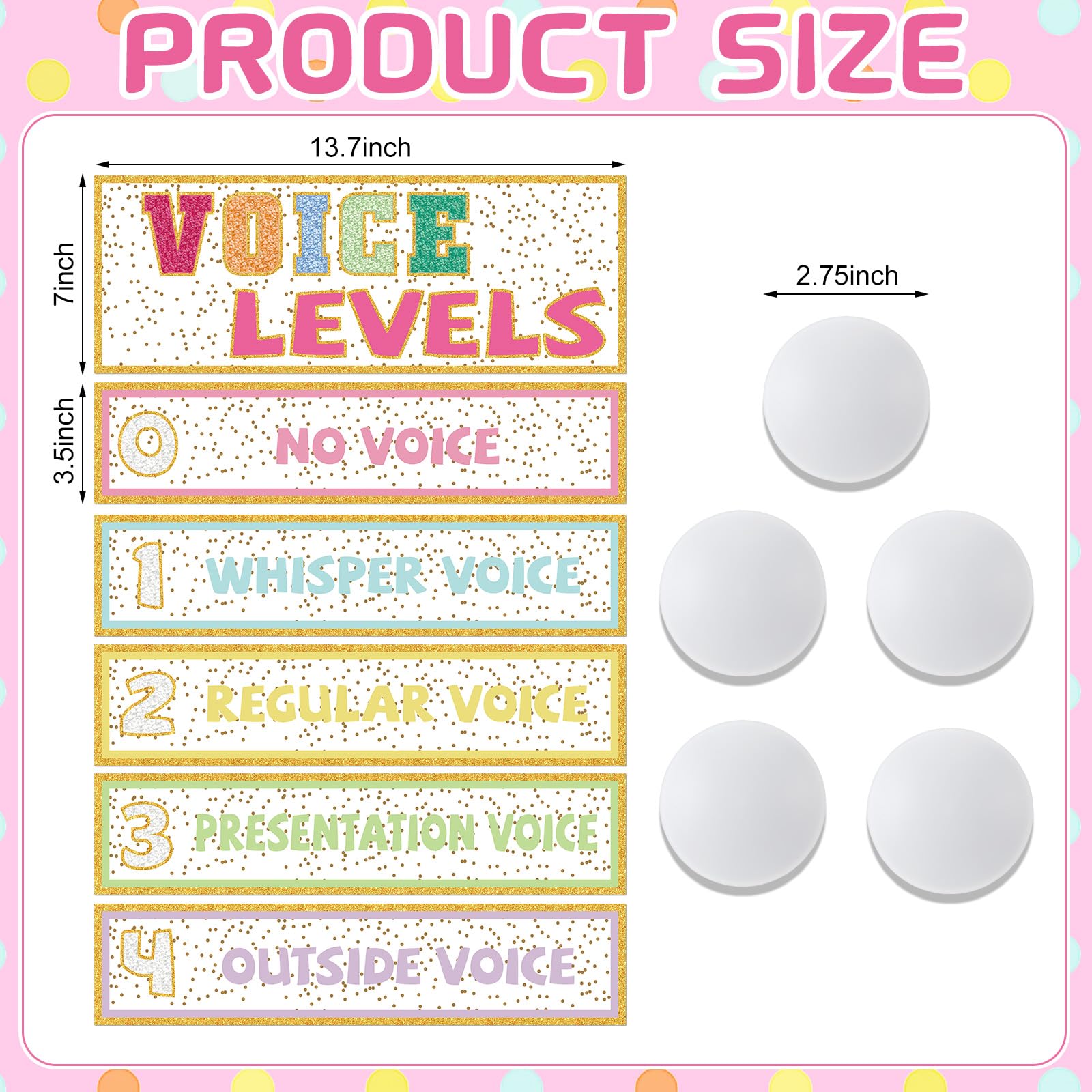 Amazon.com: Glooglitter 5 Pcs Magnetic Voice Level Classroom