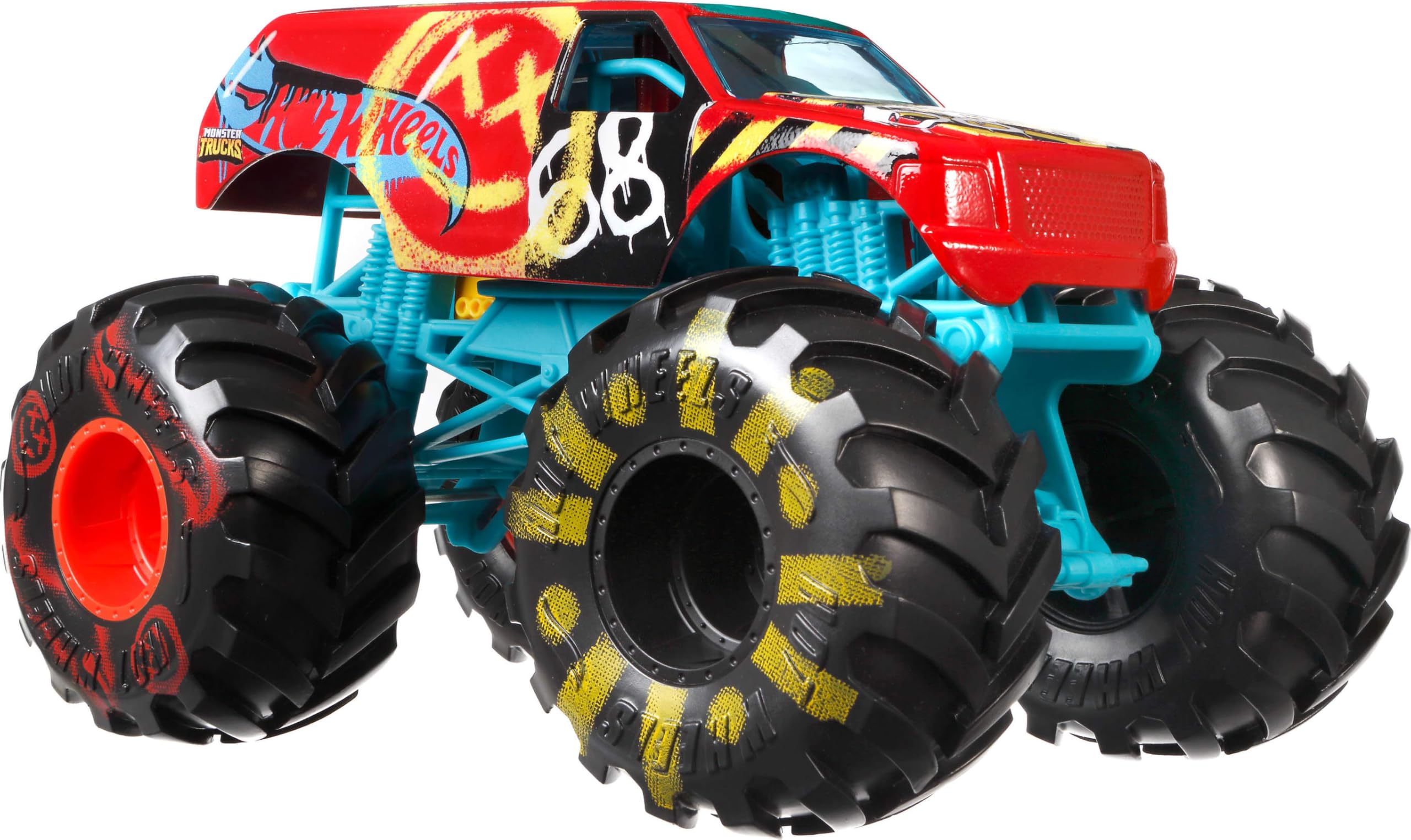 Hot Wheels Monster Trucks, Oversized Monster Truck, 1:24 Scale Die-Cast Toy Truck with Giant Wheels and Cool Designs