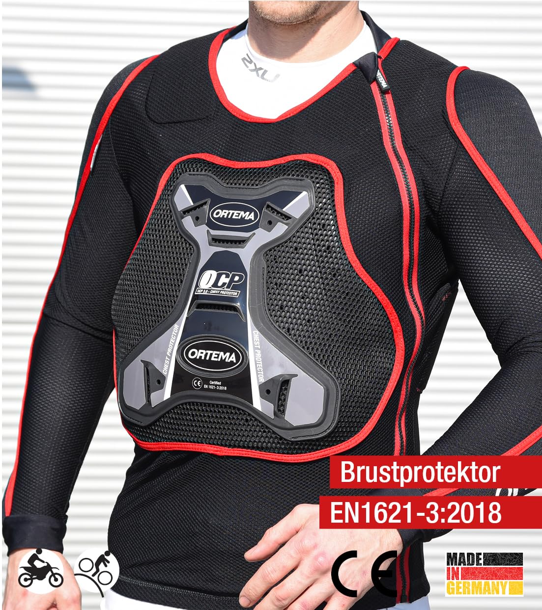 ORTEMA ORTHO-MAX Jacket DUO (M) - Protektorenjacke für den optimalen Rundumschutz - Schützt die Wirbelsäule, Brust, Schultern und Ellenbogen - Motocross/Enduro