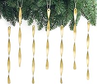 Vista 35 de AMS Adornos para árbol de Navidad, juego de 24 piezas de adornos de carámbanos retorcidos de aluminio para árbol de Navidad, fiesta de Año Nuevo
