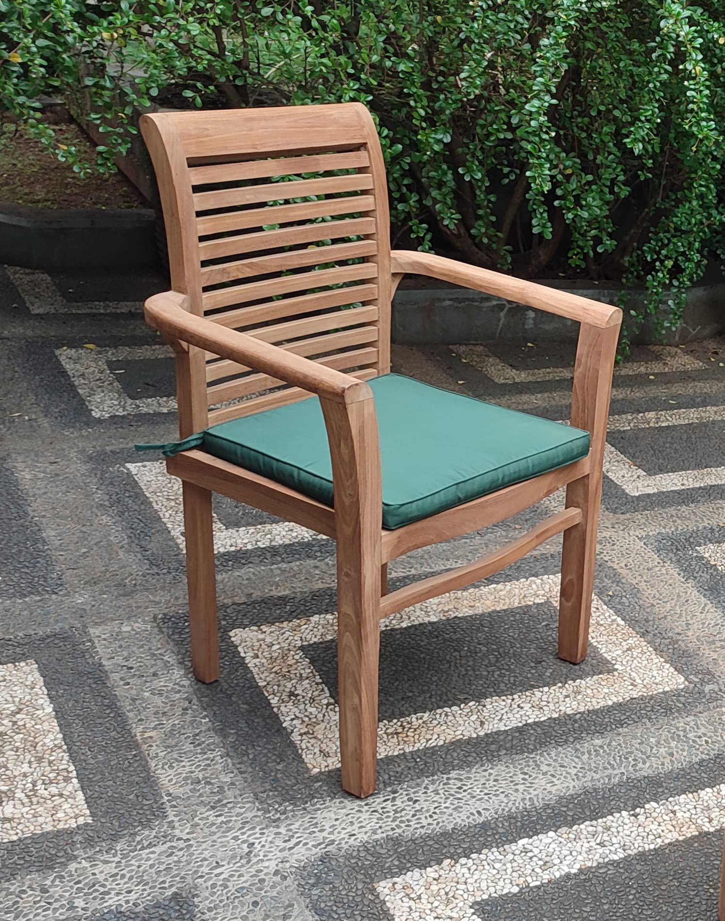 Emporium Furniture Rectangular Extendable 4cm thick top Dining Table with 8 Stacking Chairs|Wooden Garden Furniture|Outdoor Dining Sets