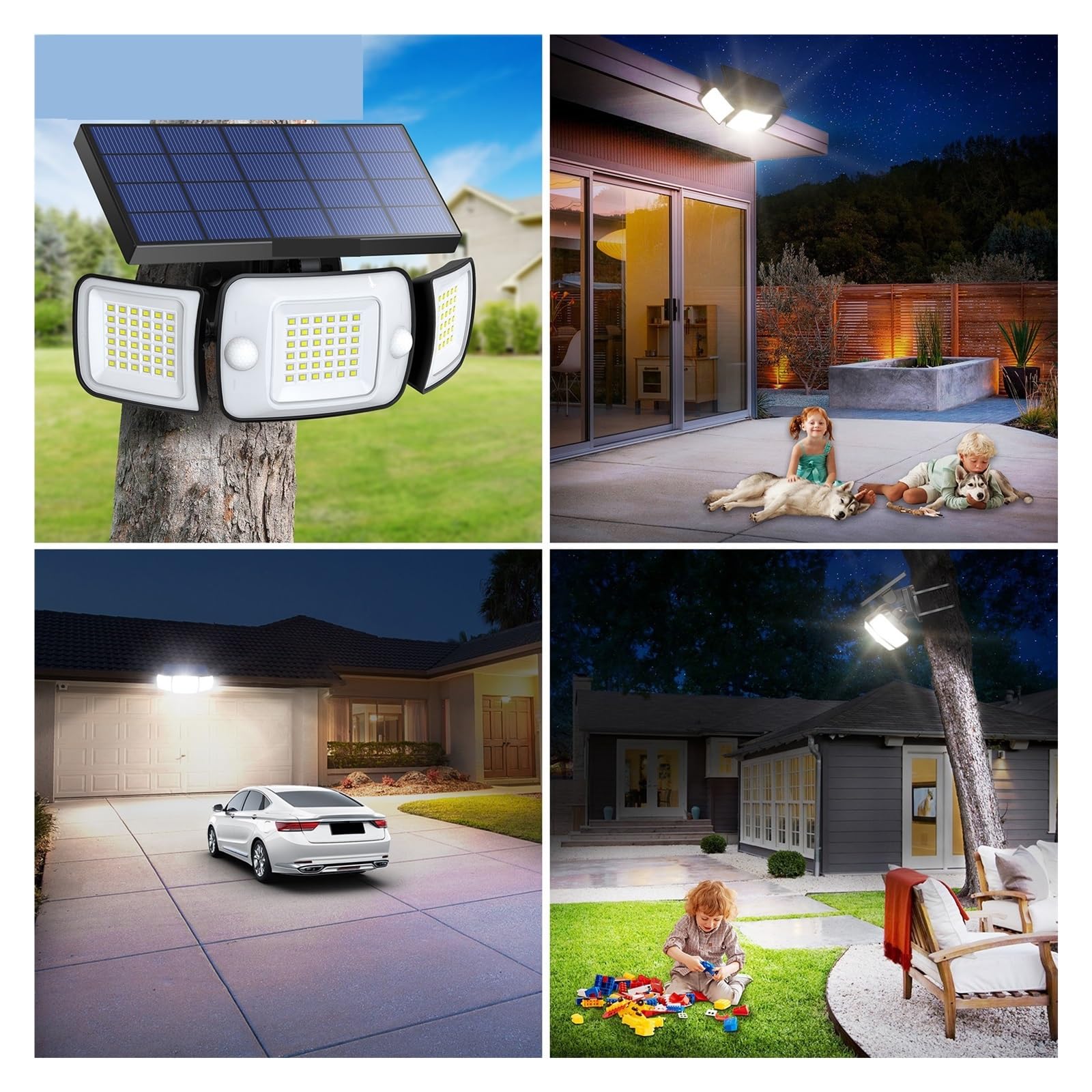 Lampa solarna zewnętrzna, Słoneczna lampa zewnętrzna czujnik ruchu wodoodporna jasna ścienna lampa uliczna do ścieżki ogrodowej garaż schody ganek