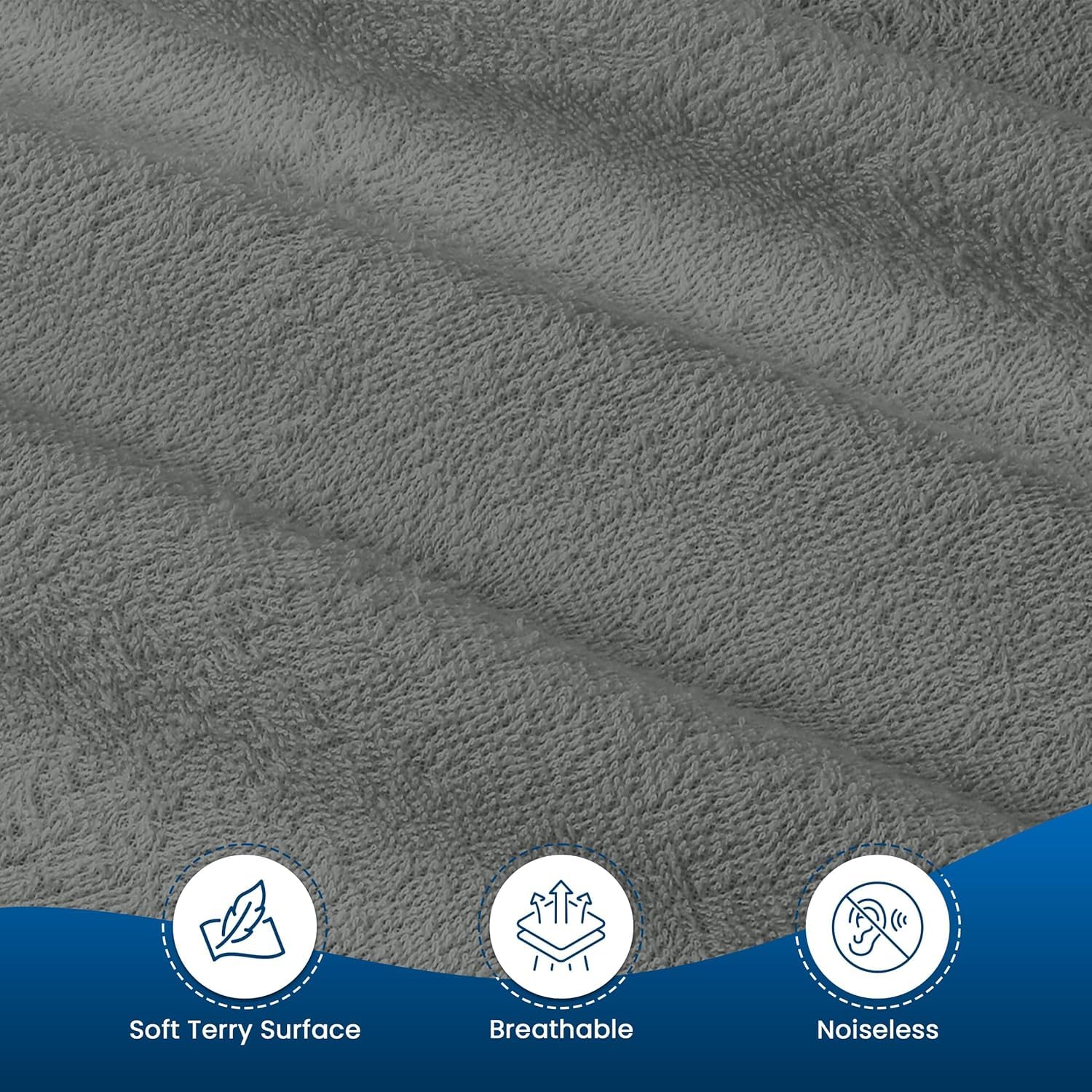 9villa 100% Waterproof Premium Cotton Feel Mattress Protector King Size| Ultra Soft Breathable & Hypoallergenic Fitted Bed Protector Terry Cover | Fits Upto 10 Inches (Grey, 72 x 78,6x6.5 Feet) 3