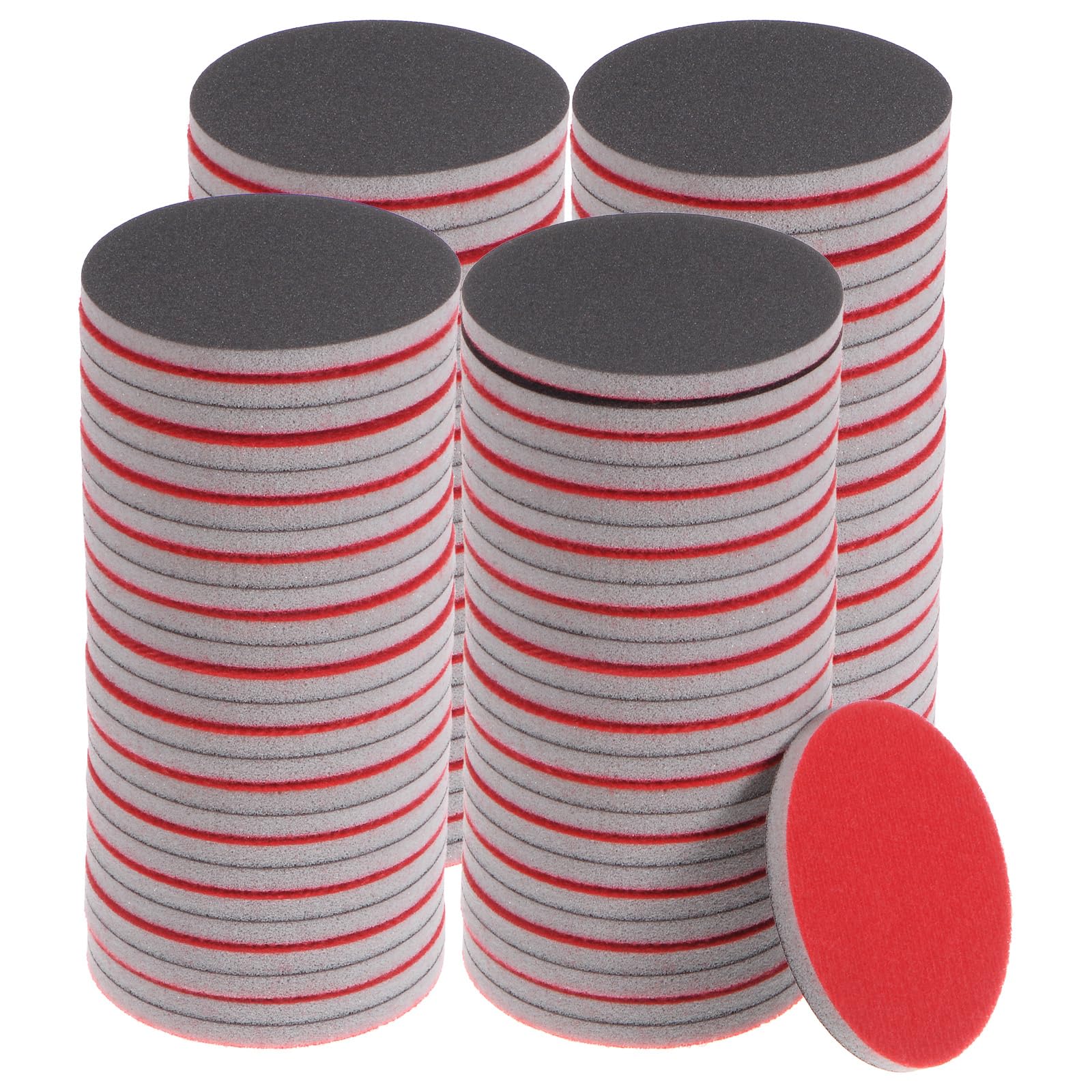 QUARKZMAN 100uds 600 Grano Lijado Esponja 3 Pulgada Gancho y Bucle Esponja Lijado Disco Húmedo/Seco para Coche Madera Yeso Paneles Metal