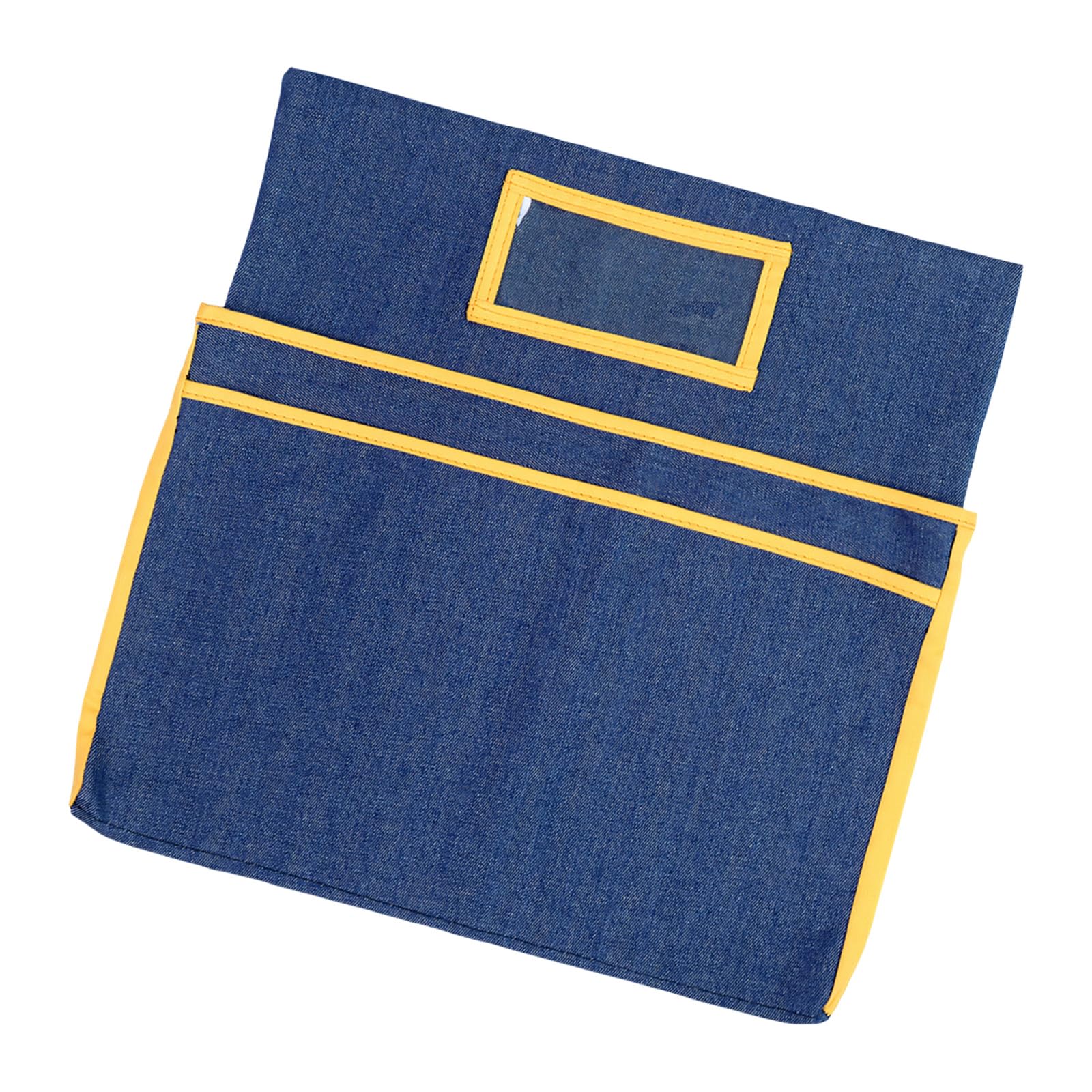 Obotsnoi Classroom Chair Storage Holder Having 2 Pockets Sturdy Cotton Container for Notebooks and Papers Fits Most School Chairs Up to 15.5x17 Inches PVC Card Slot Planner