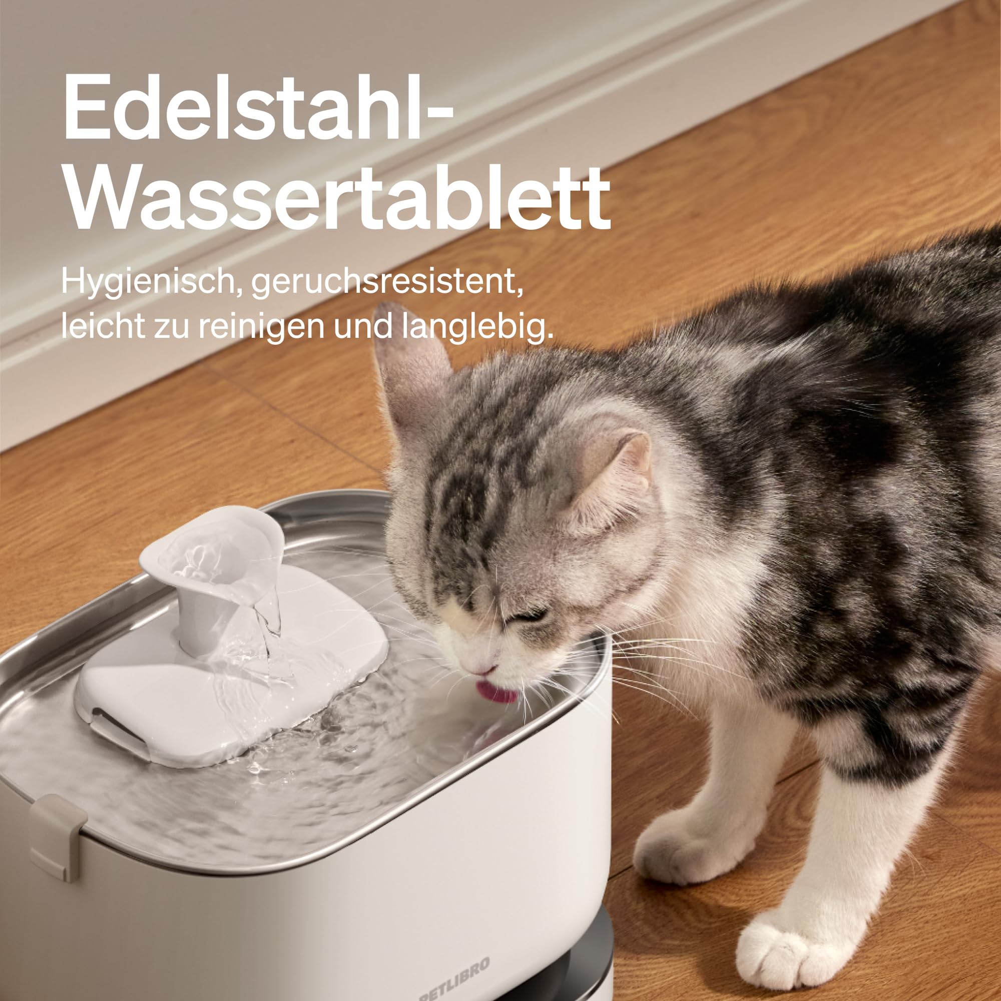 Petlibro Fontanna Bezprzewodowa dla Kotów, 2,5 L, Poidełko z Baterią 5000 mAh, 23 dB, Łatwe do Czyszczenia, Bez BPA