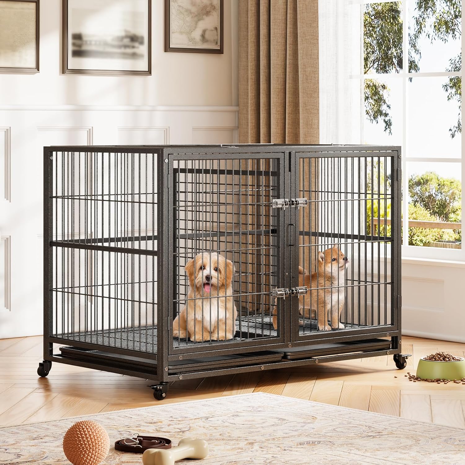 Heavy Duty Dog Crate, 48inch Metal Wire Dog Cage Australia Ubuy