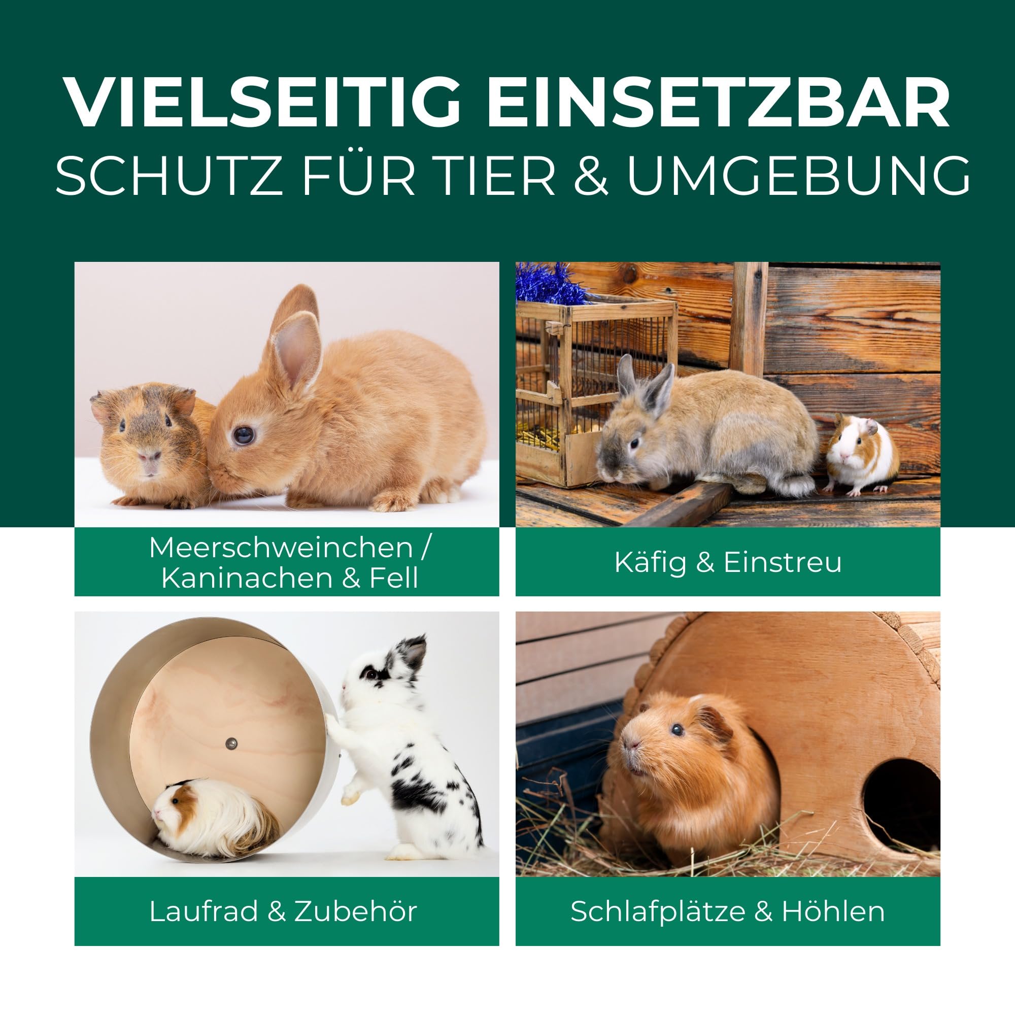Silberkraft Milbenspray 2 L - Milbenabwehr für Hamster, Meerschweinchen & Nager - Repellent mit Geraniol - Spray für Fell & Käfig - Sofort- & Langzeiteffekt