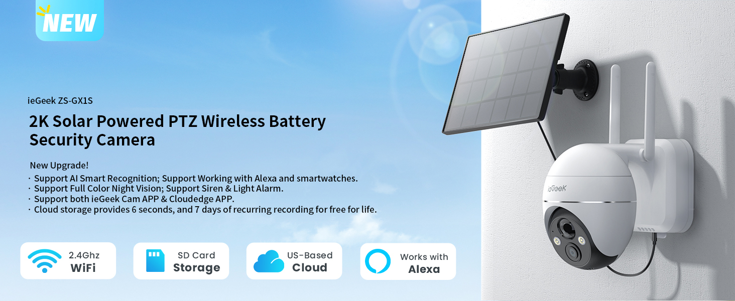 Amazon.com : ieGeek Security Camera Outdoor, 2K Wireless WiFi 360