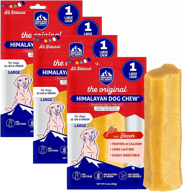 Petisco Mastigável de Queijo de Leite de Yak com Sabor Bacon Himalayan Dog Chew Grande 93 g